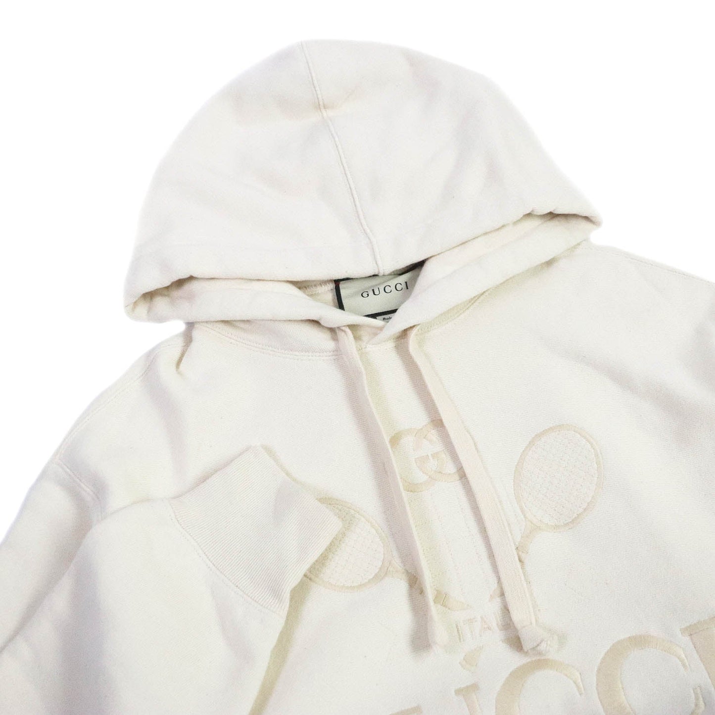 GUCCI Hoodie 560502 cotton Ivory TENNIS S