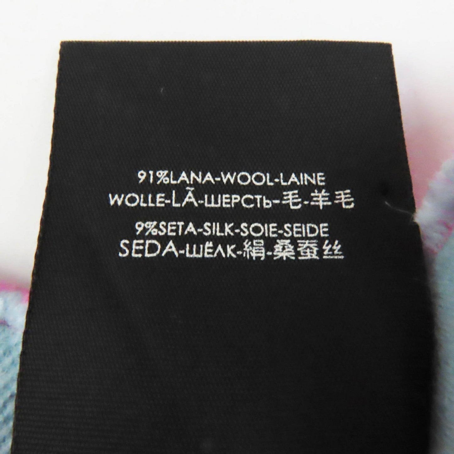 GUCCI Scarf 505395 Main: 91% wool, Main: 9% silk Pink light blue Women Used
