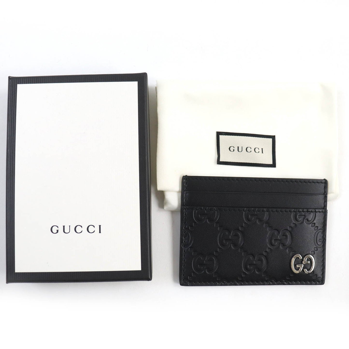 GUCCI Card Case 473927 leather black