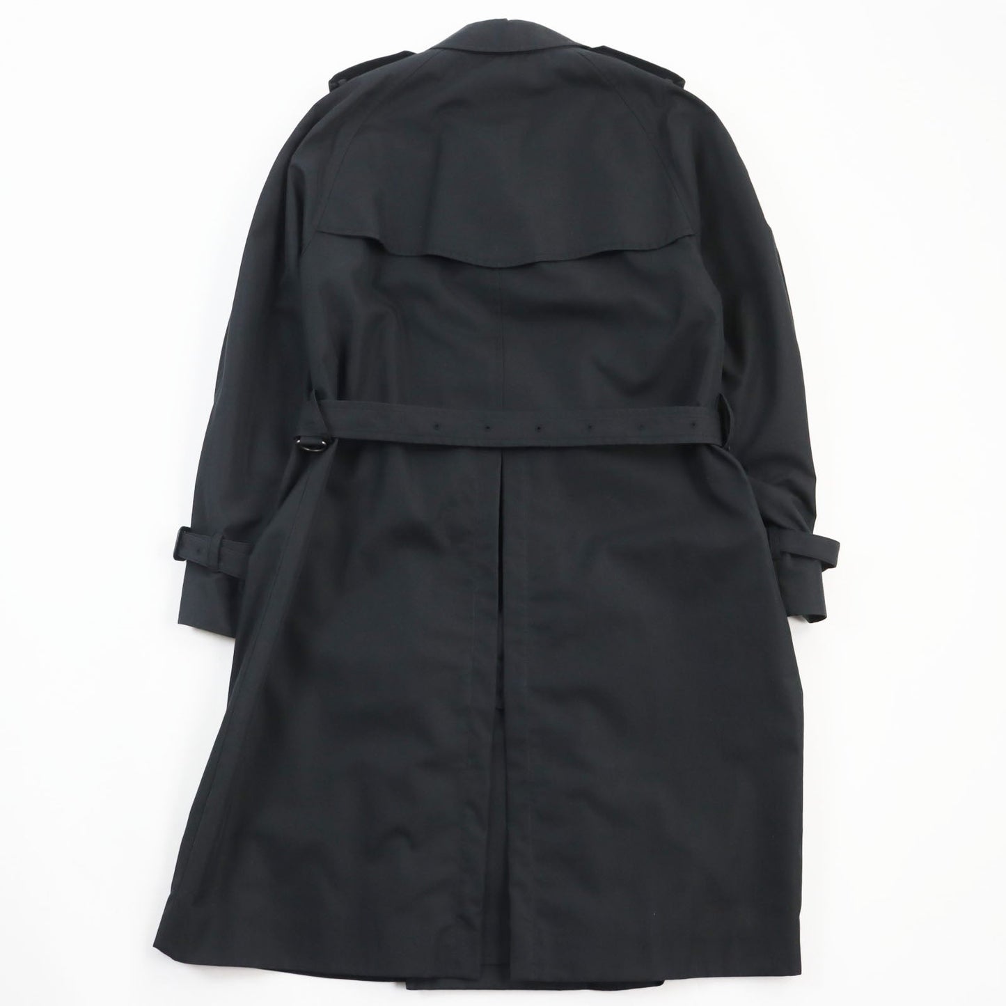 GUCCI trench coat 572881 Outer: 67% cotton, Outer: 33% polyamide (nylon), Part: 100% leather, Lining: 68% rayon, Lining: 32% silk, Lining: 100% silk black mens 42 Used