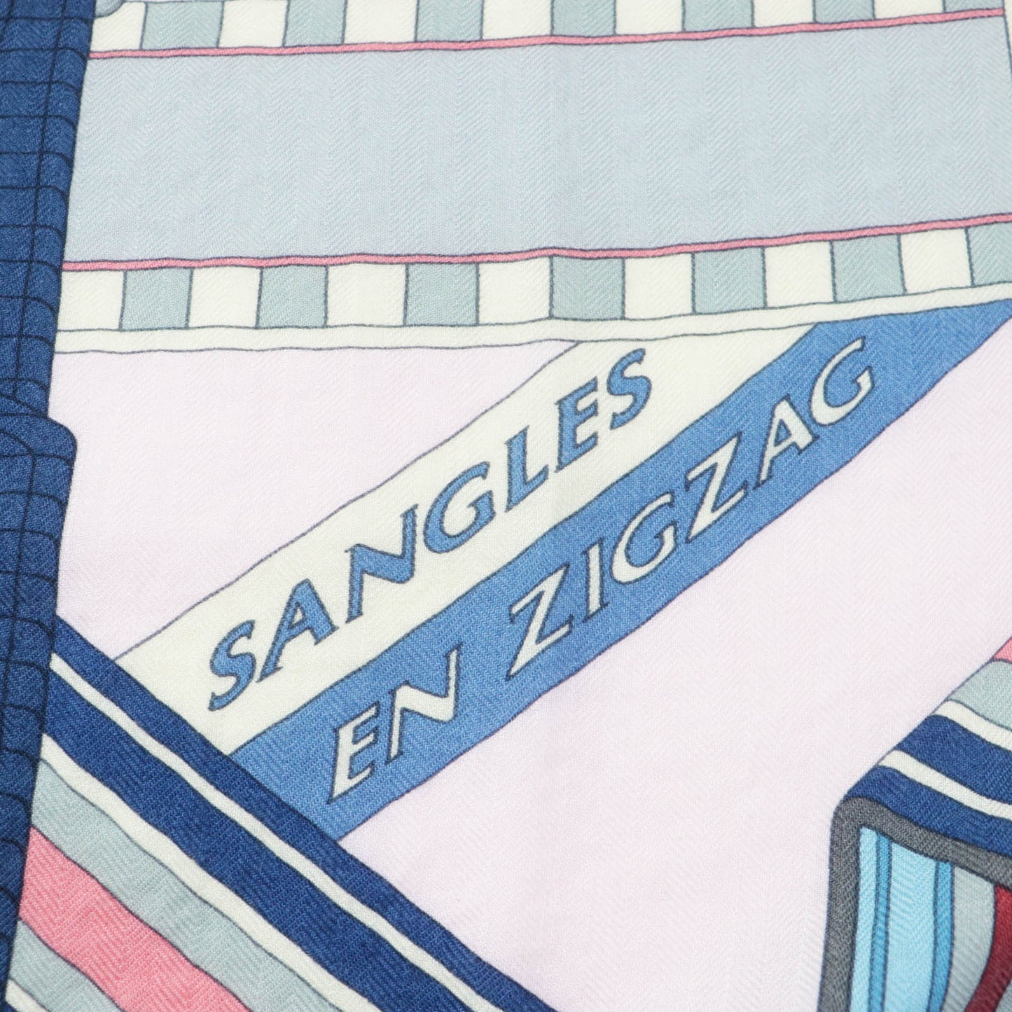 HERMES Stall SANGLES EN ZIGZAG ジグザグのサングル cashmere Multi Carre140 Caregean