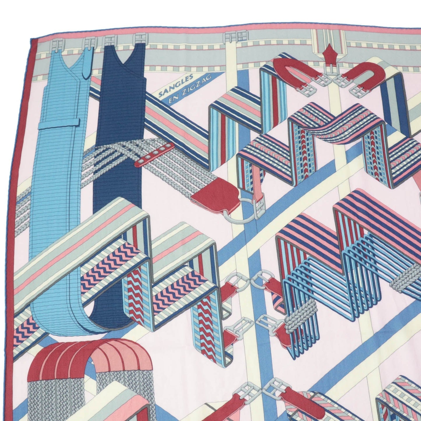 HERMES Stall SANGLES EN ZIGZAG ジグザグのサングル cashmere Multi Carre140 Caregean