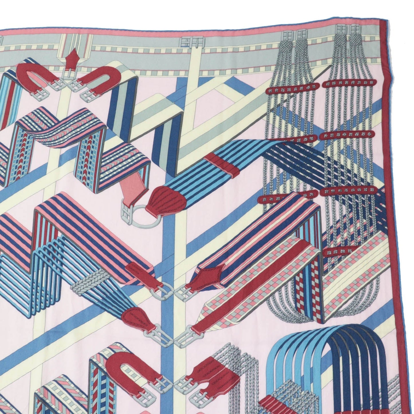 HERMES Stall SANGLES EN ZIGZAG ジグザグのサングル cashmere Multi Carre140 Caregean