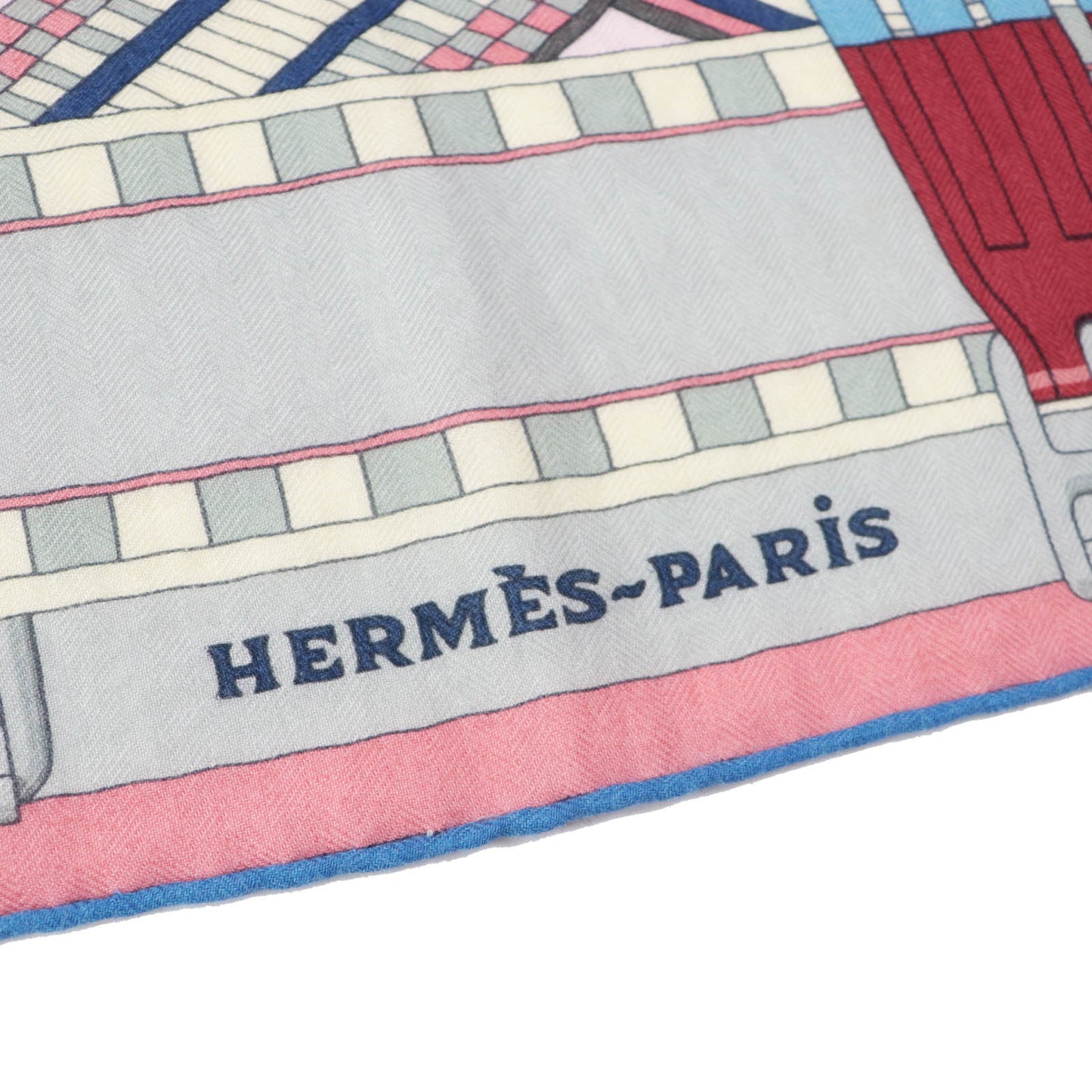 HERMES Stall SANGLES EN ZIGZAG ジグザグのサングル cashmere Multi Carre140 Caregean