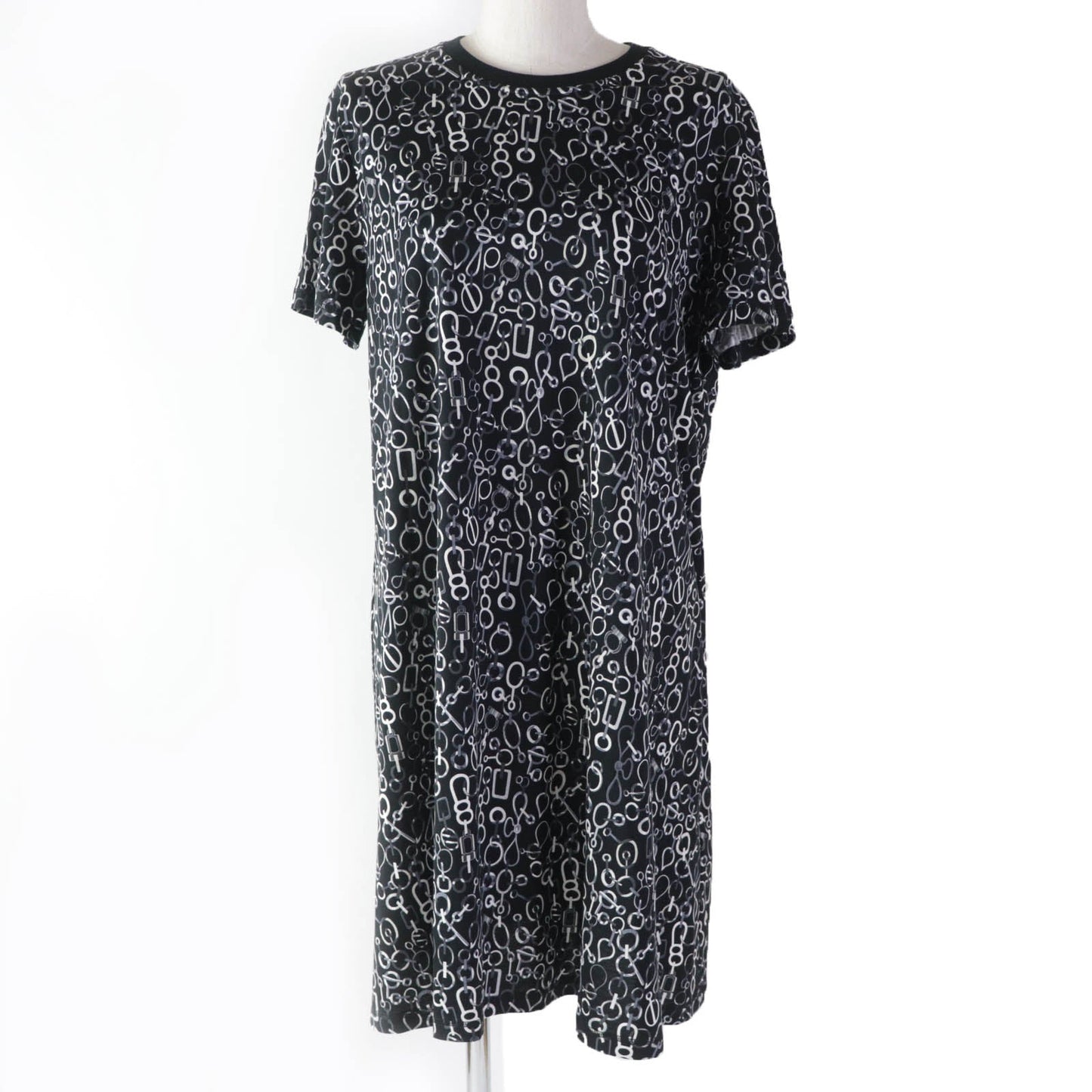 HERMES one piece 3H4514DR cotton black Do RE BOUCLES 44