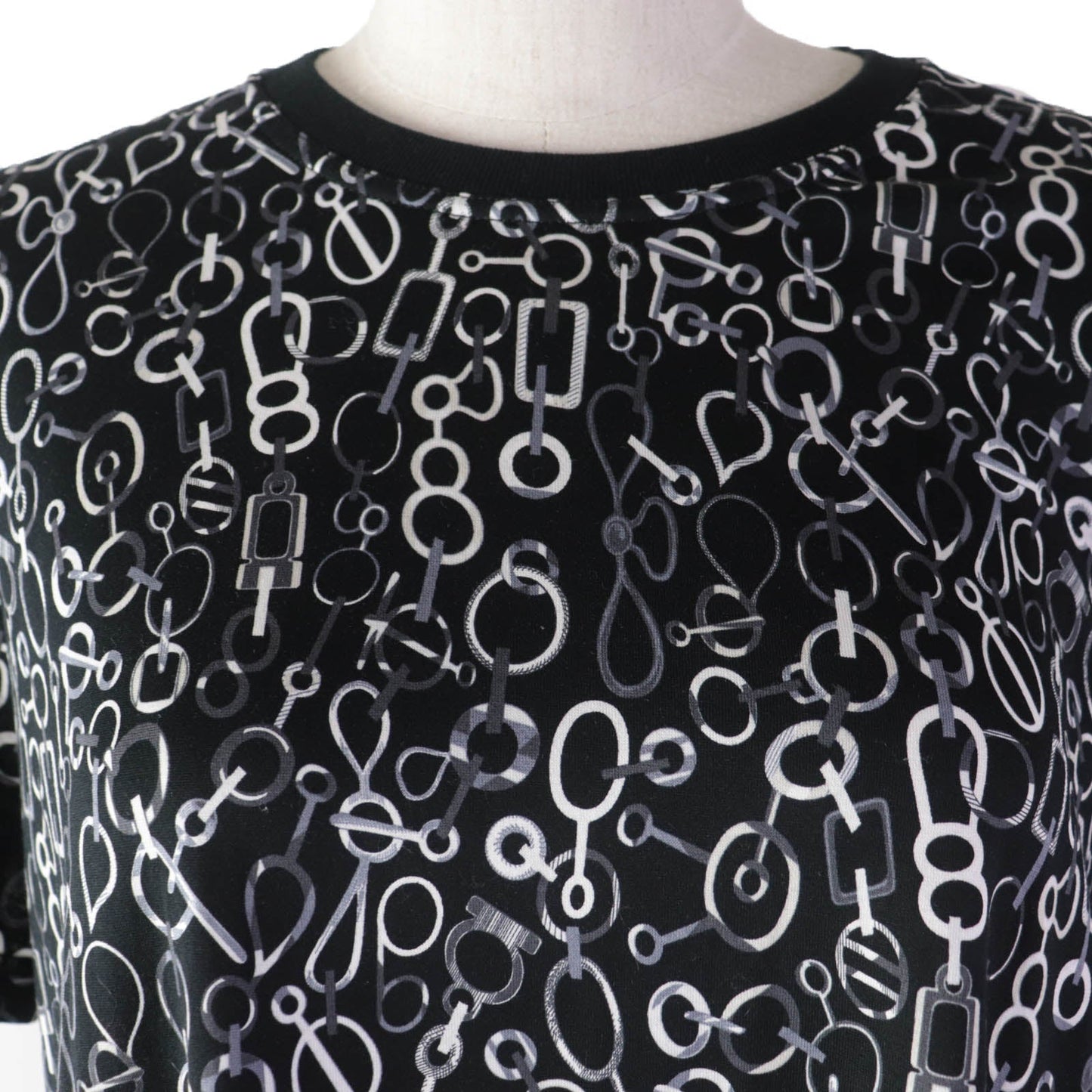 HERMES one piece 3H4514DR cotton black Do RE BOUCLES 44