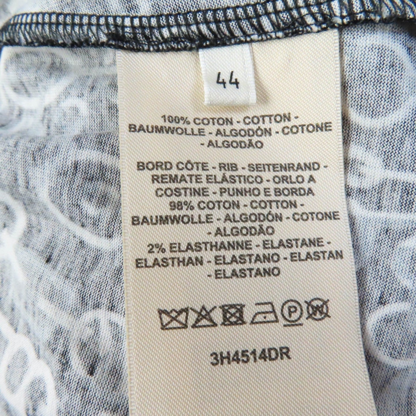 HERMES one piece 3H4514DR cotton black Do RE BOUCLES 44