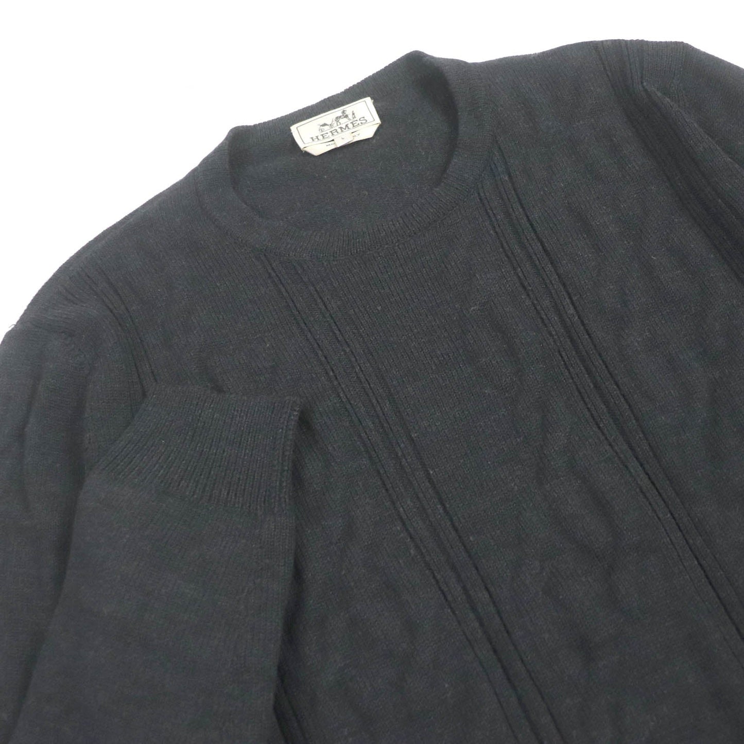 HERMES sweater wool Dark gray L