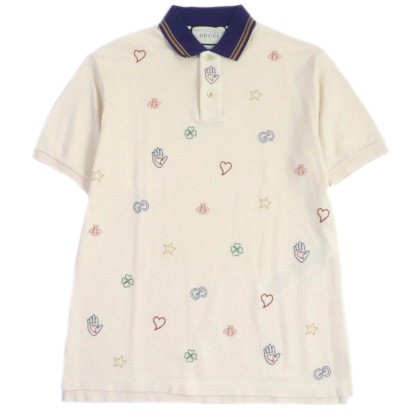 GUCCI Short sleeve polo shirt 625320 cotton light beige XS