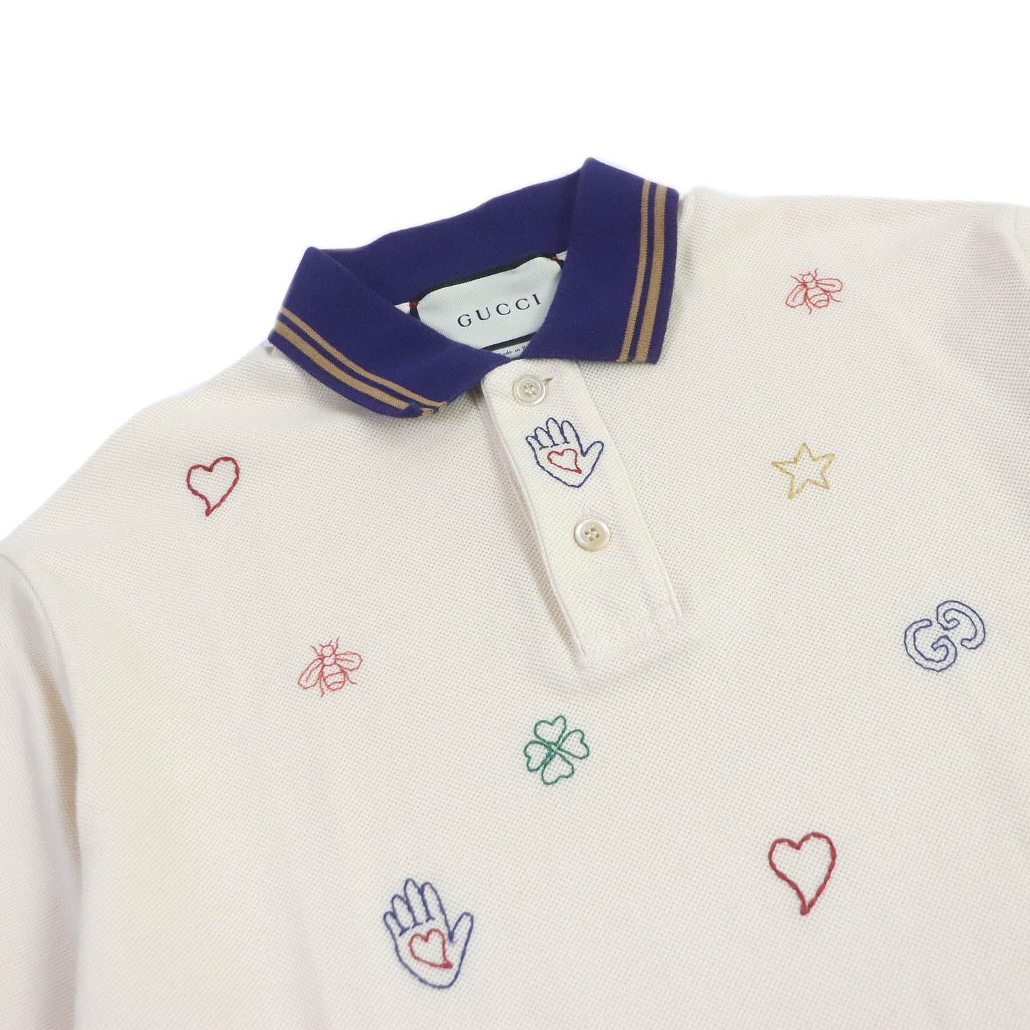 GUCCI Short sleeve polo shirt 625320 cotton light beige XS