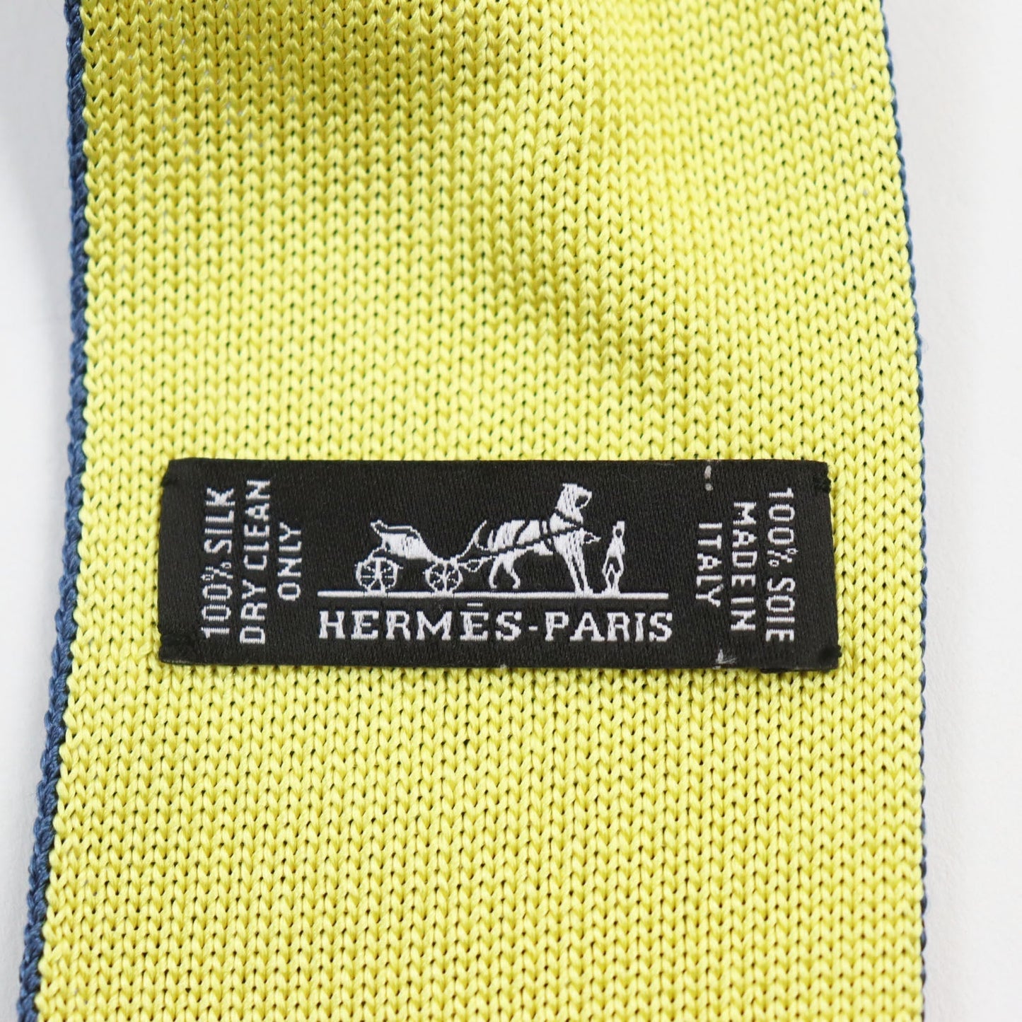 HERMES tie silk Blue yellow