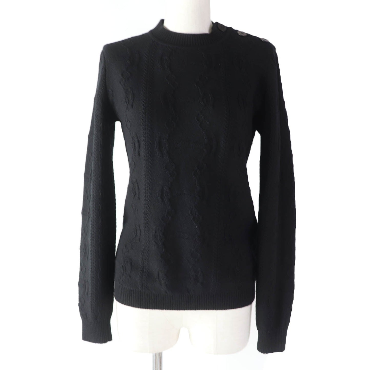 HERMES knit 2H2644D6 wool black 34