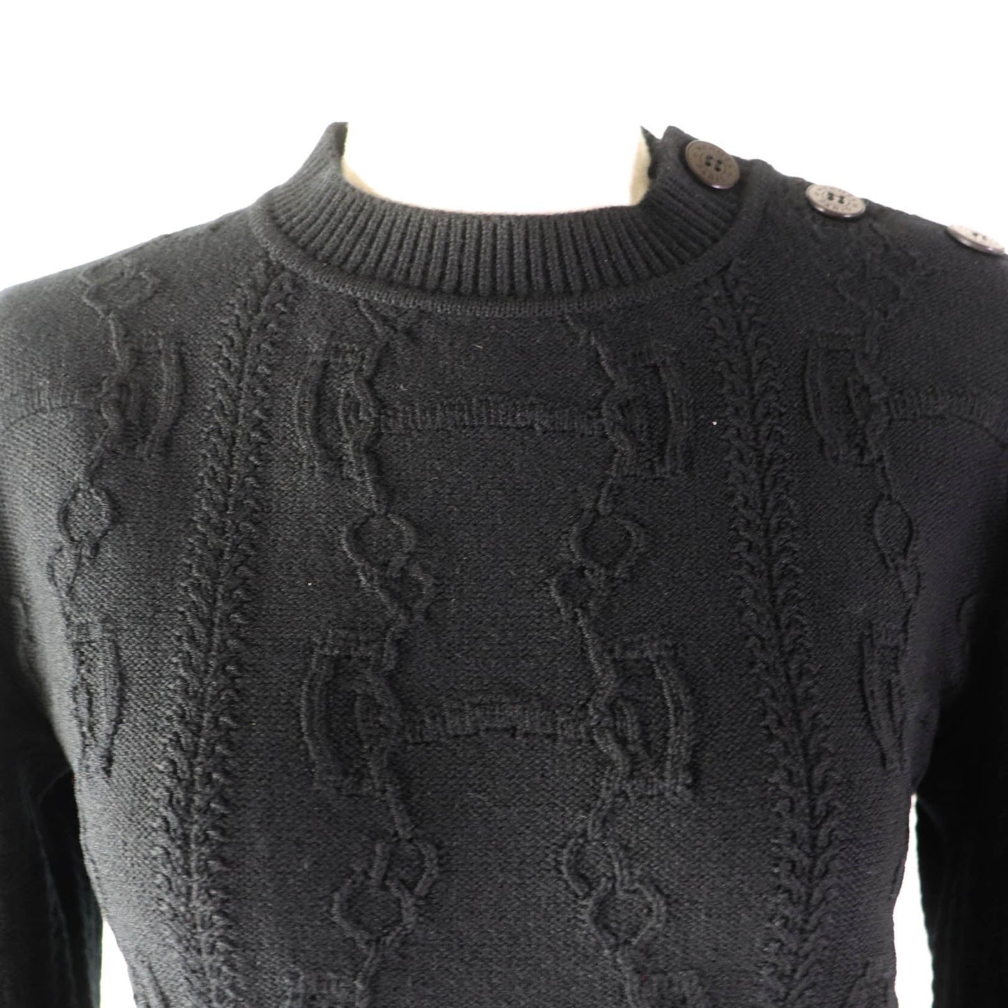 HERMES knit 2H2644D6 wool black 34