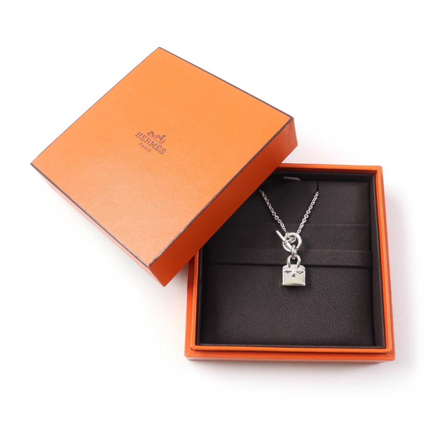 HERMES Necklace SV925 Silver Amulet Birkin