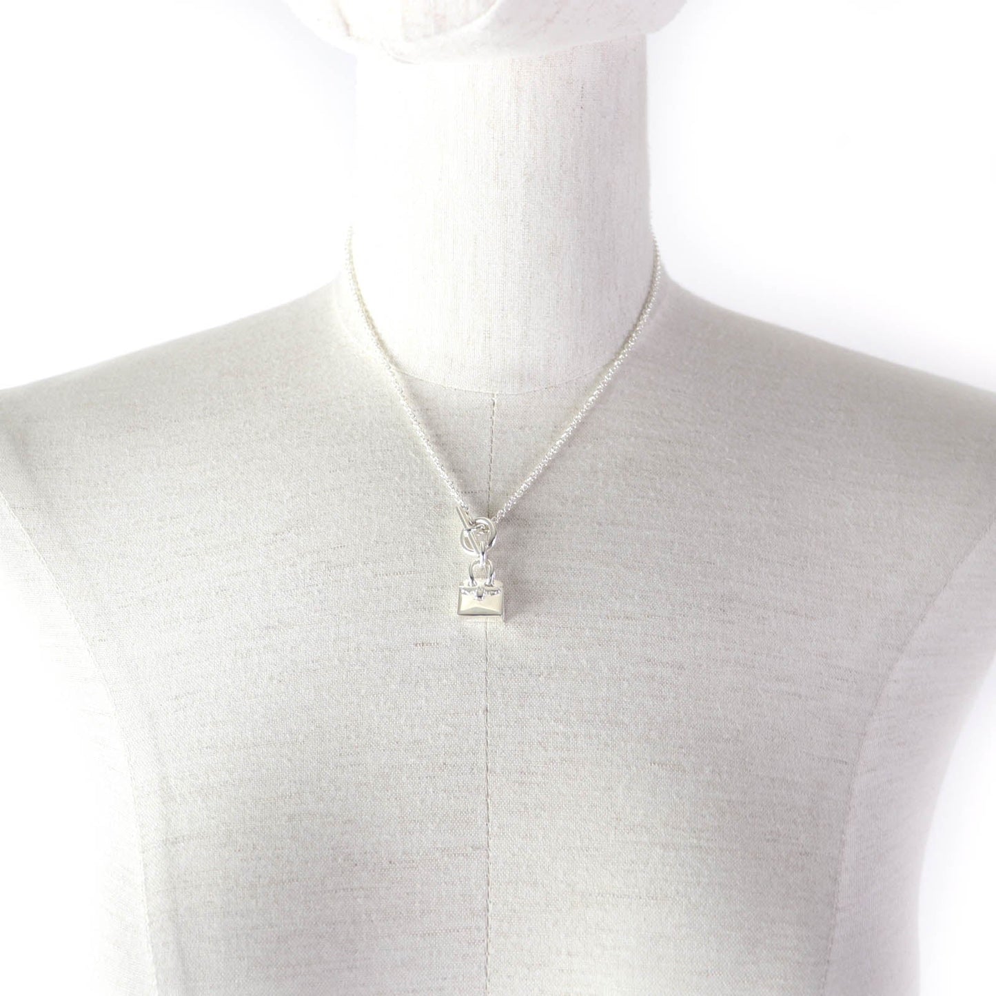 HERMES Necklace SV925 Silver Amulet Birkin