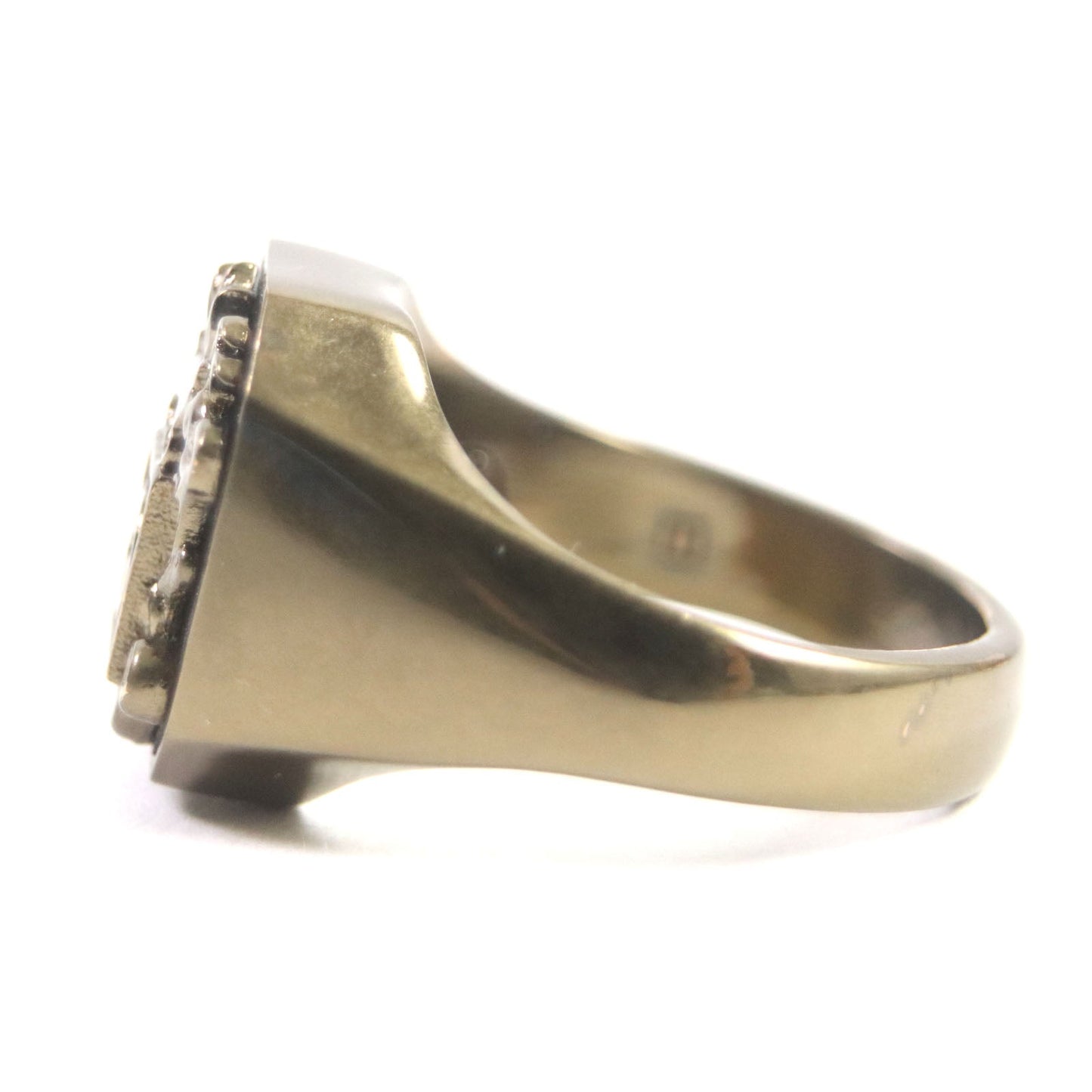GUCCI Ring Silver925 Blast Gold Interlocking G Crest Ring 15