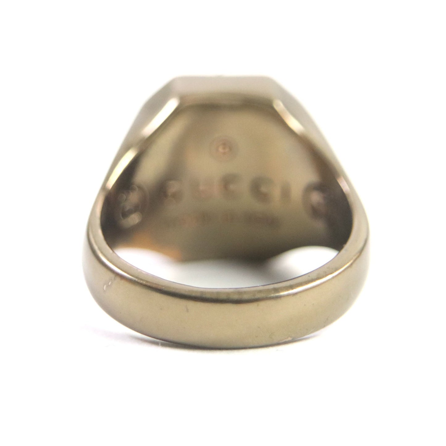 GUCCI Ring Silver925 Blast Gold Interlocking G Crest Ring 15