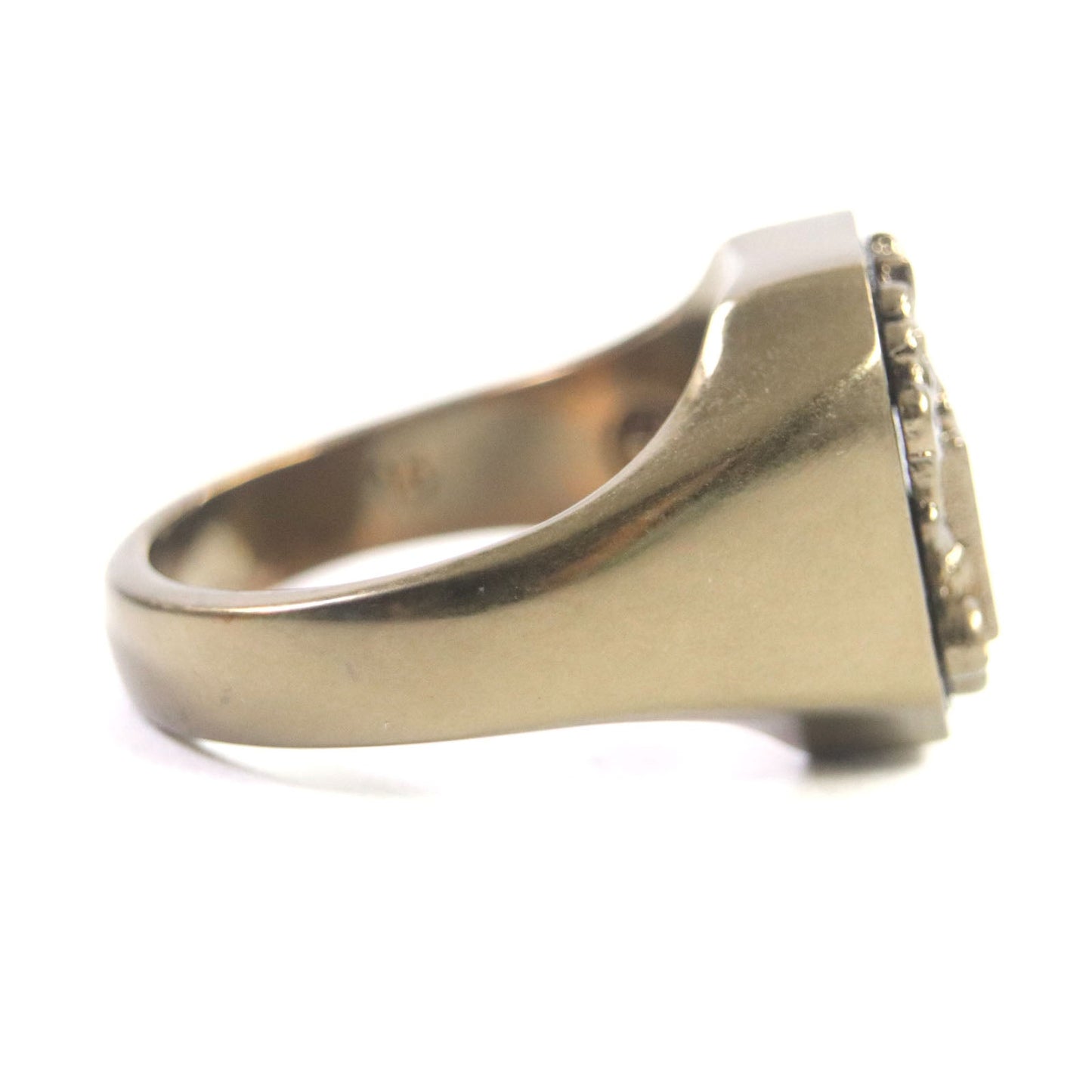 GUCCI Ring Silver925 Blast Gold Interlocking G Crest Ring 15