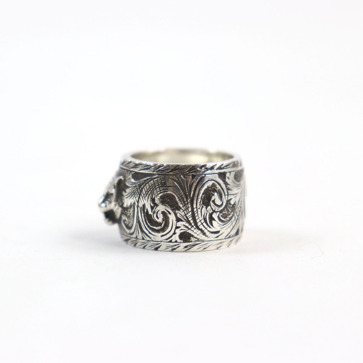 GUCCI Ring 433573 AG925 Silver Cat Head Arabesque Garden