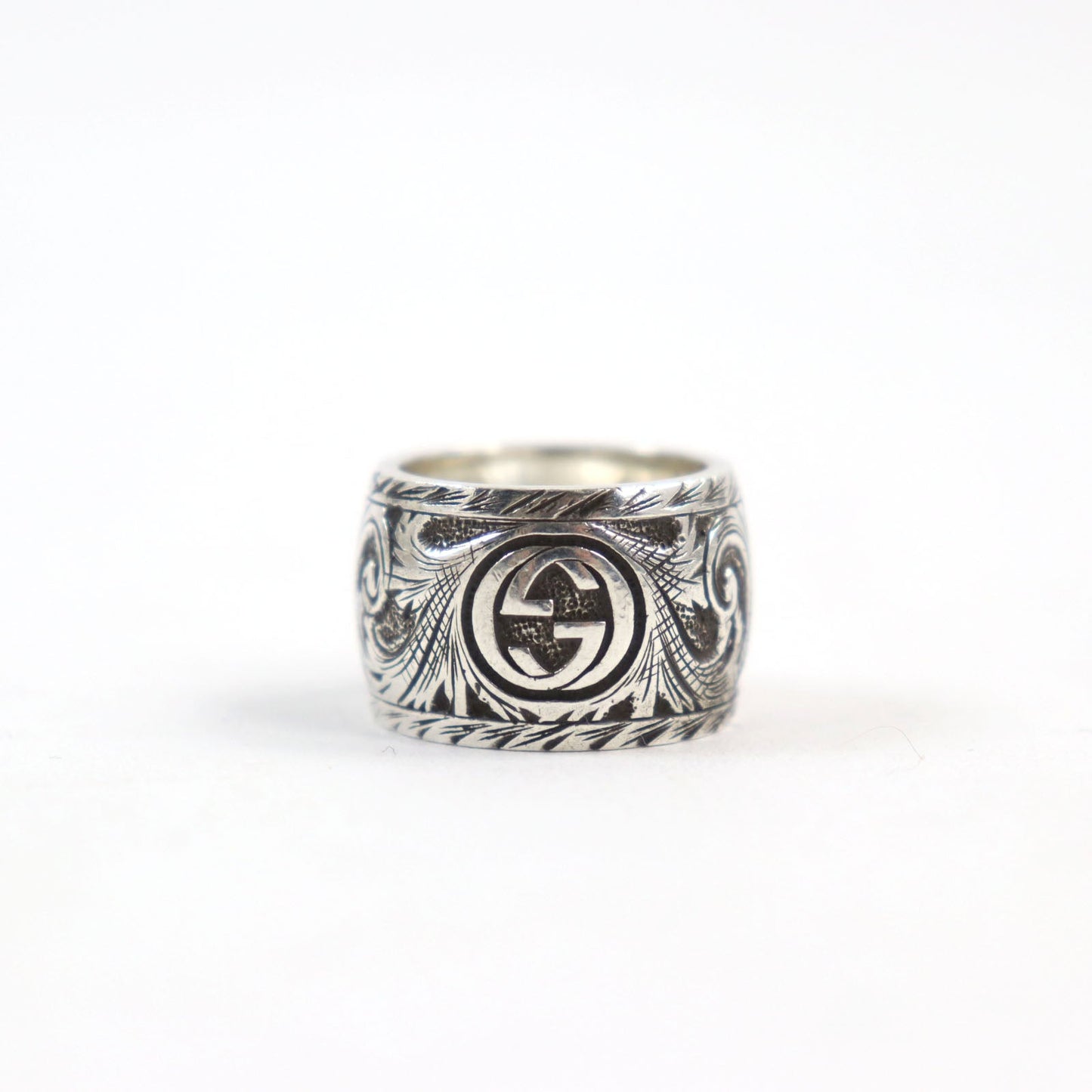 GUCCI Ring 433573 AG925 Silver Cat Head Arabesque Garden