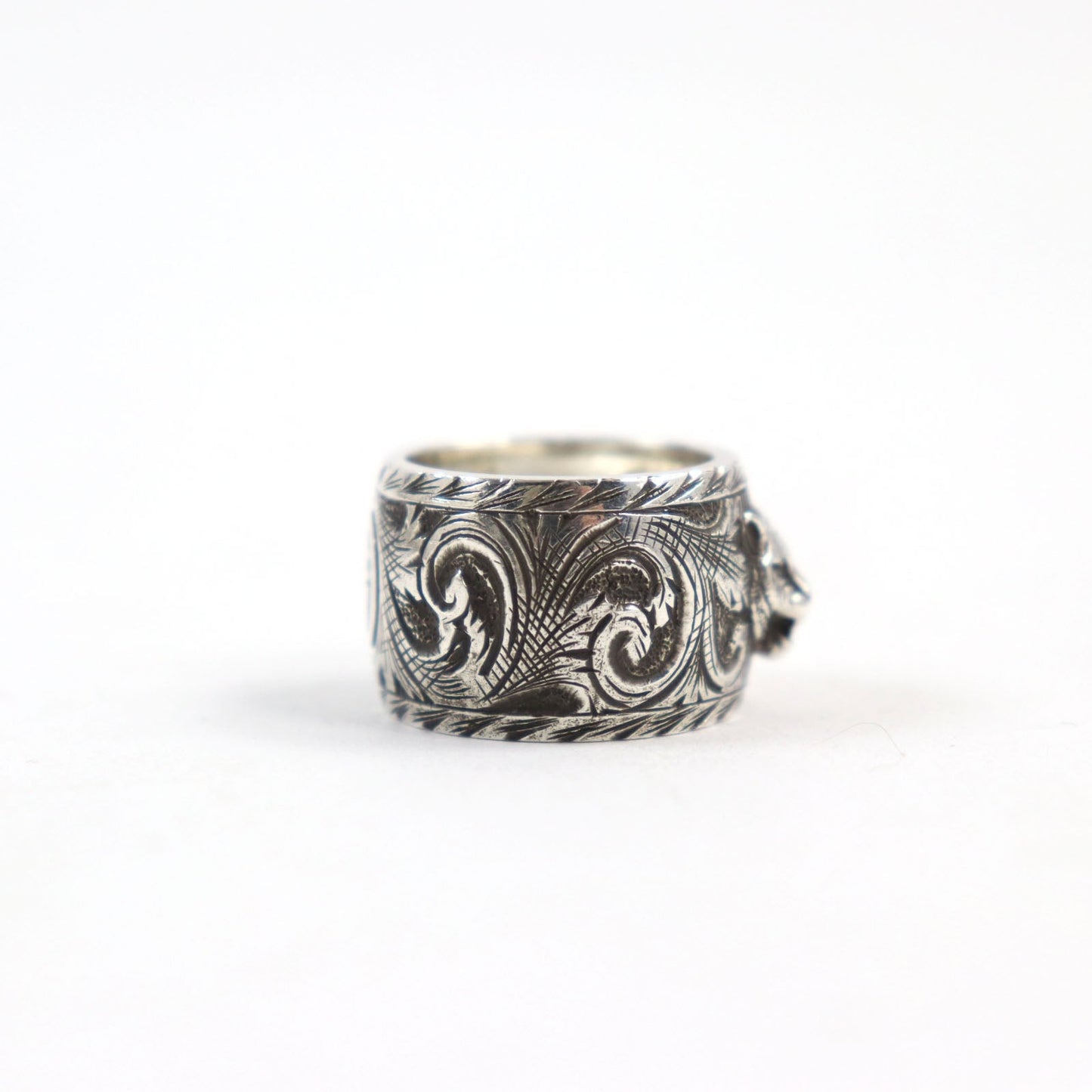 GUCCI Ring 433573 AG925 Silver Cat Head Arabesque Garden