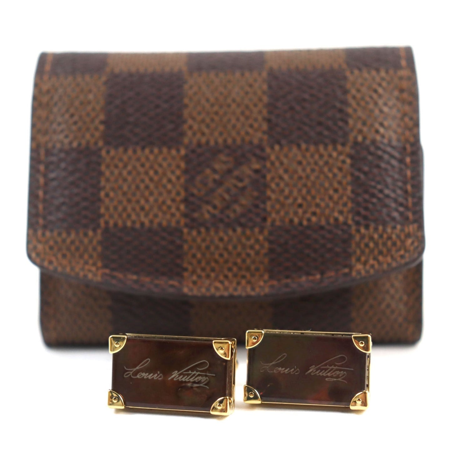 LOUIS VUITTON cuffs AG925 Brown gold Button de Manchette Signiture