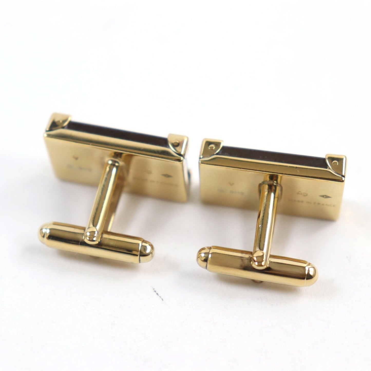 LOUIS VUITTON cuffs AG925 Brown gold Button de Manchette Signiture