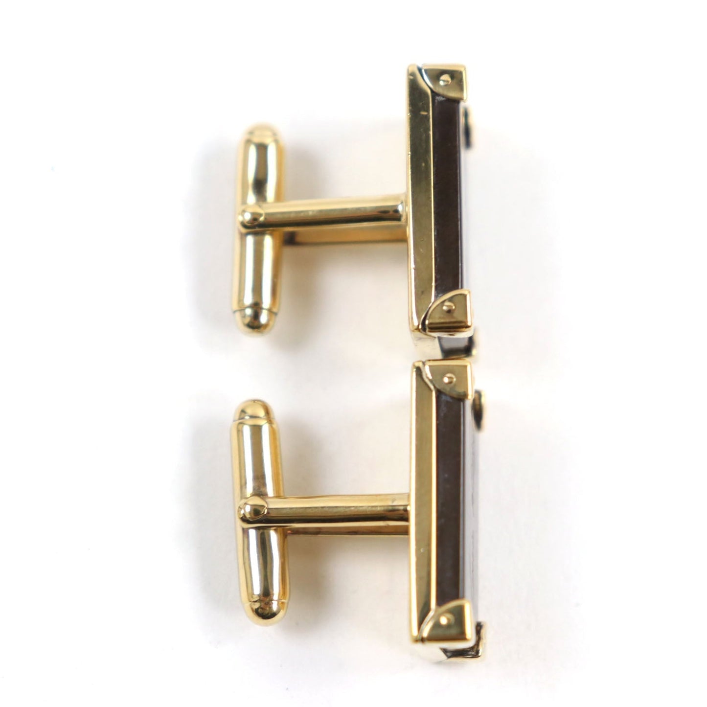 LOUIS VUITTON cuffs AG925 Brown gold Button de Manchette Signiture