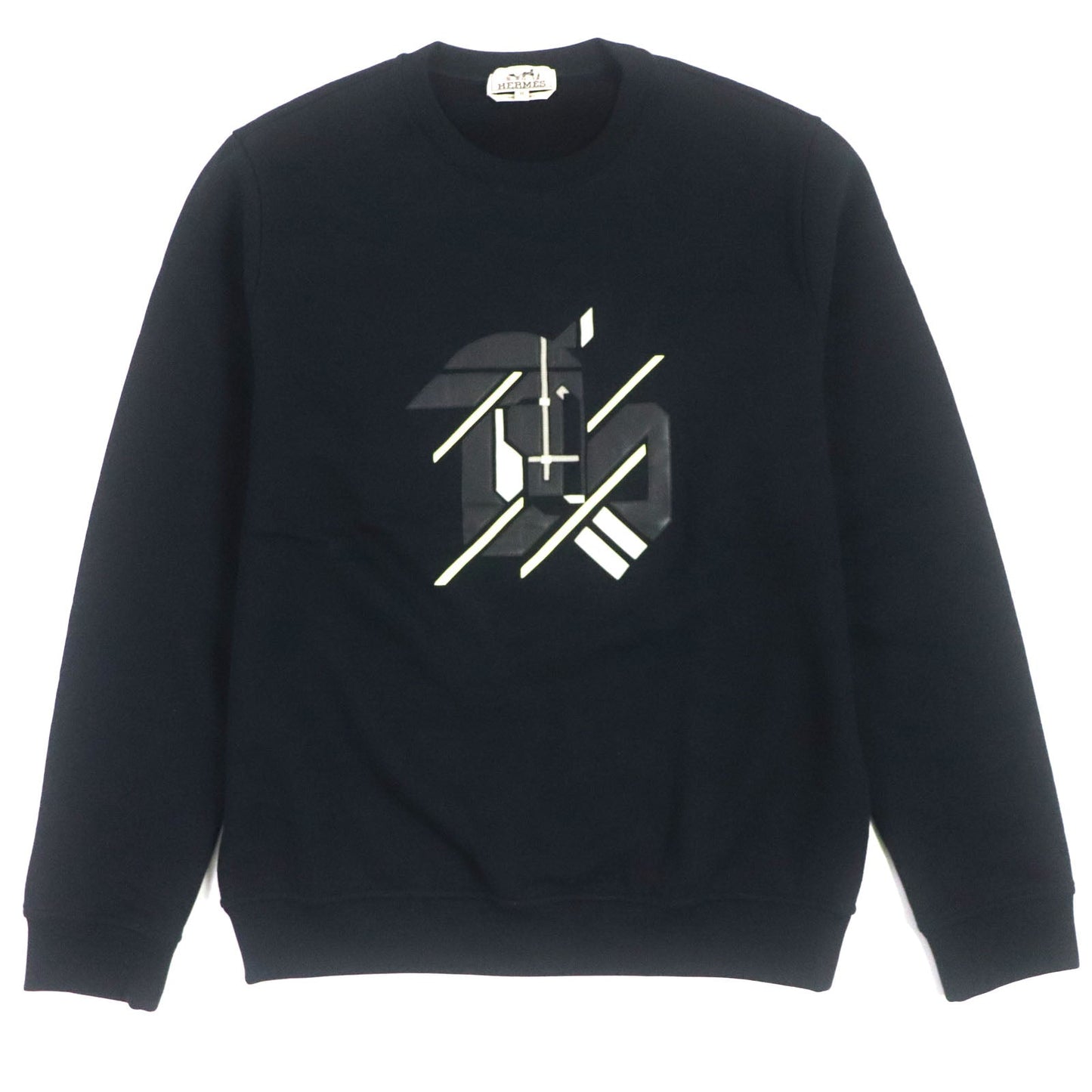 HERMES pullover cotton Navy Chevaux Symetrie M