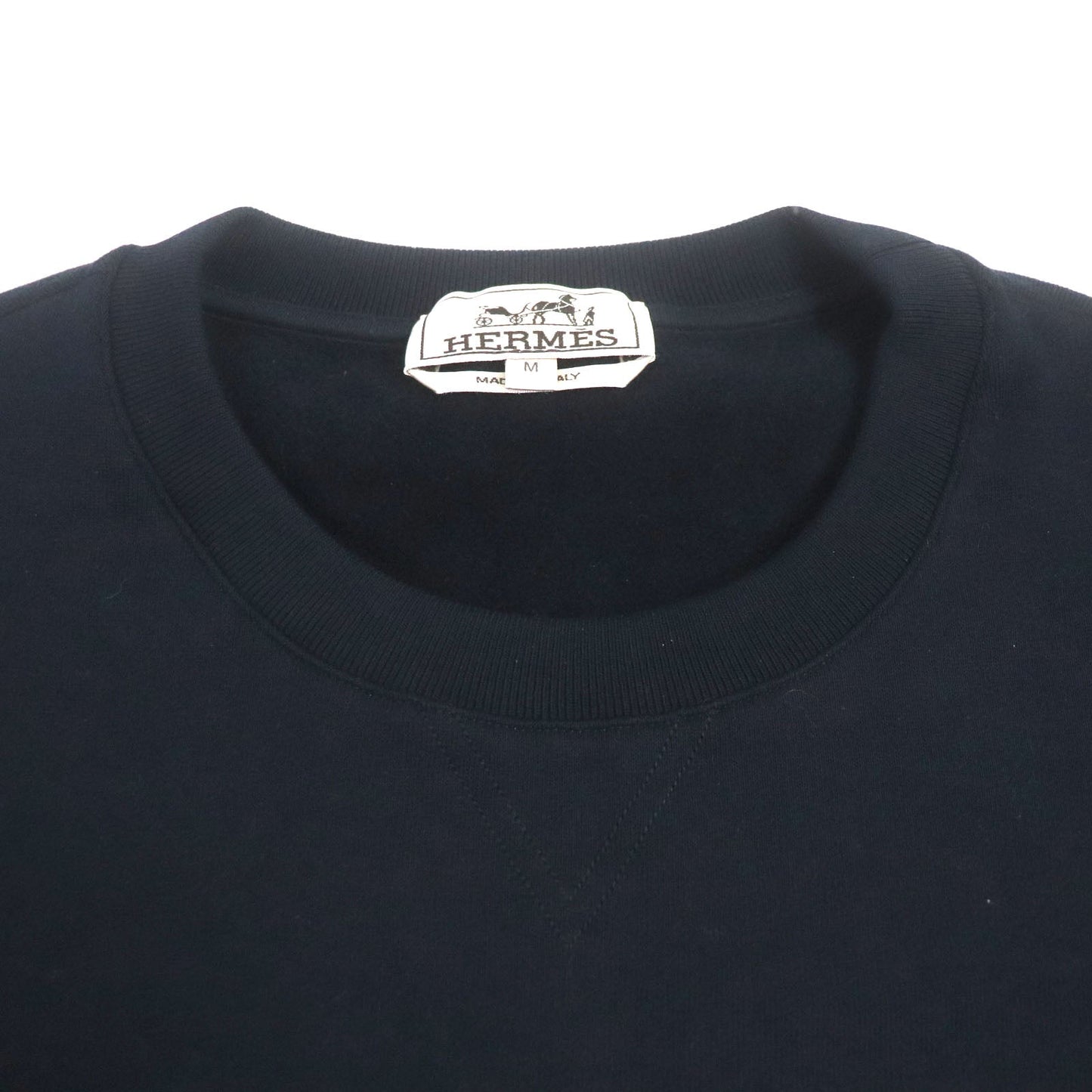 HERMES pullover cotton Navy Chevaux Symetrie M