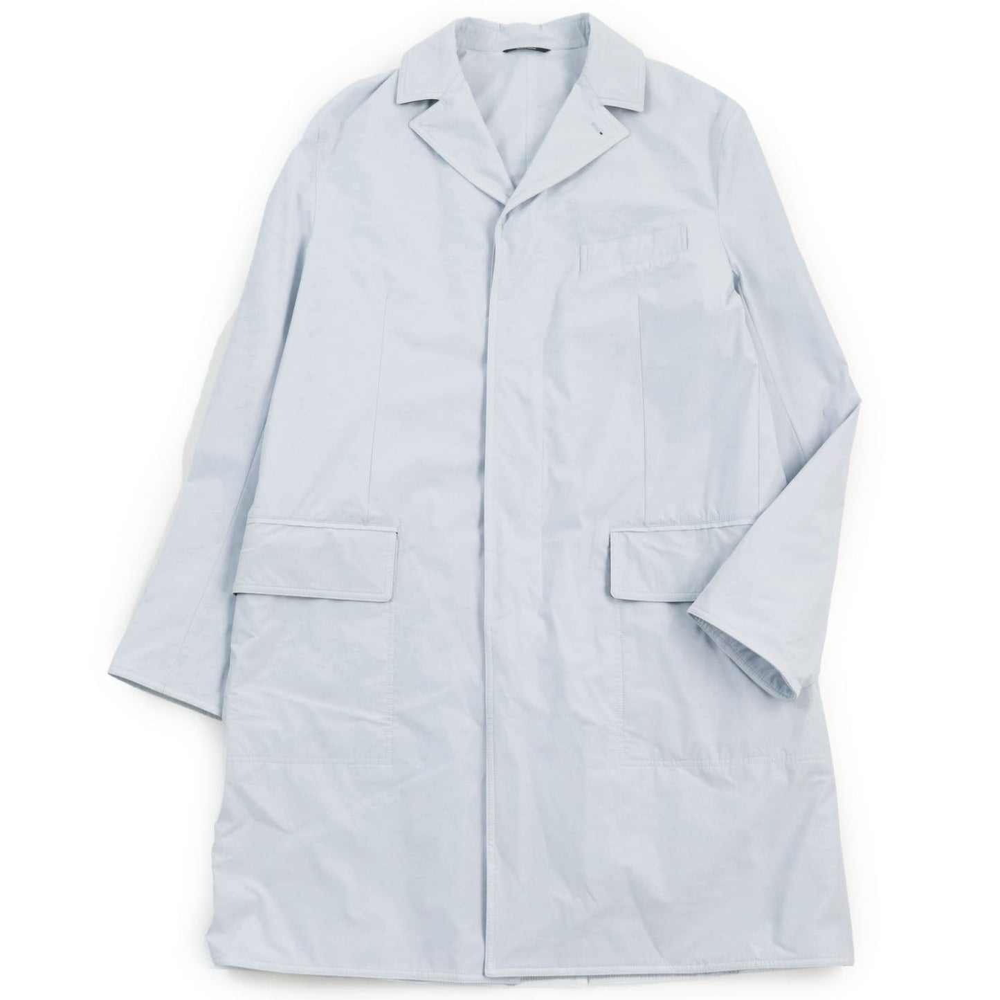 HERMES coat Main: 80% nylon, Main: 20% polyurethane, Part: Lamb leather Light blue Liverpool mens 54 Used