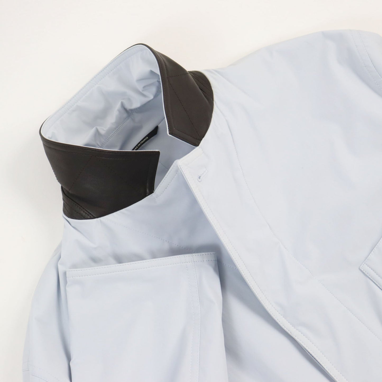 HERMES coat Main: 80% nylon, Main: 20% polyurethane, Part: Lamb leather Light blue Liverpool mens 54 Used