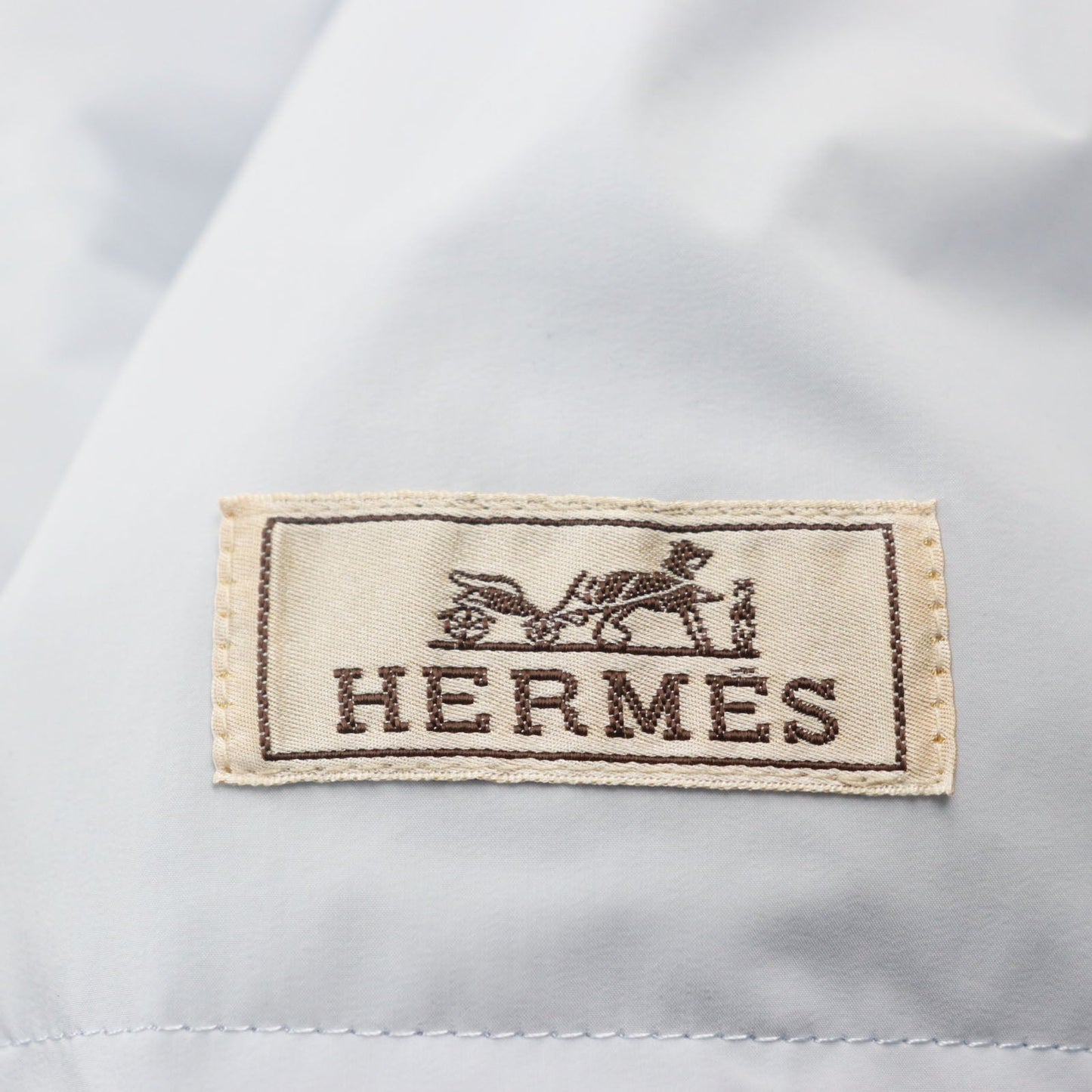 HERMES coat Main: 80% nylon, Main: 20% polyurethane, Part: Lamb leather Light blue Liverpool mens 54 Used