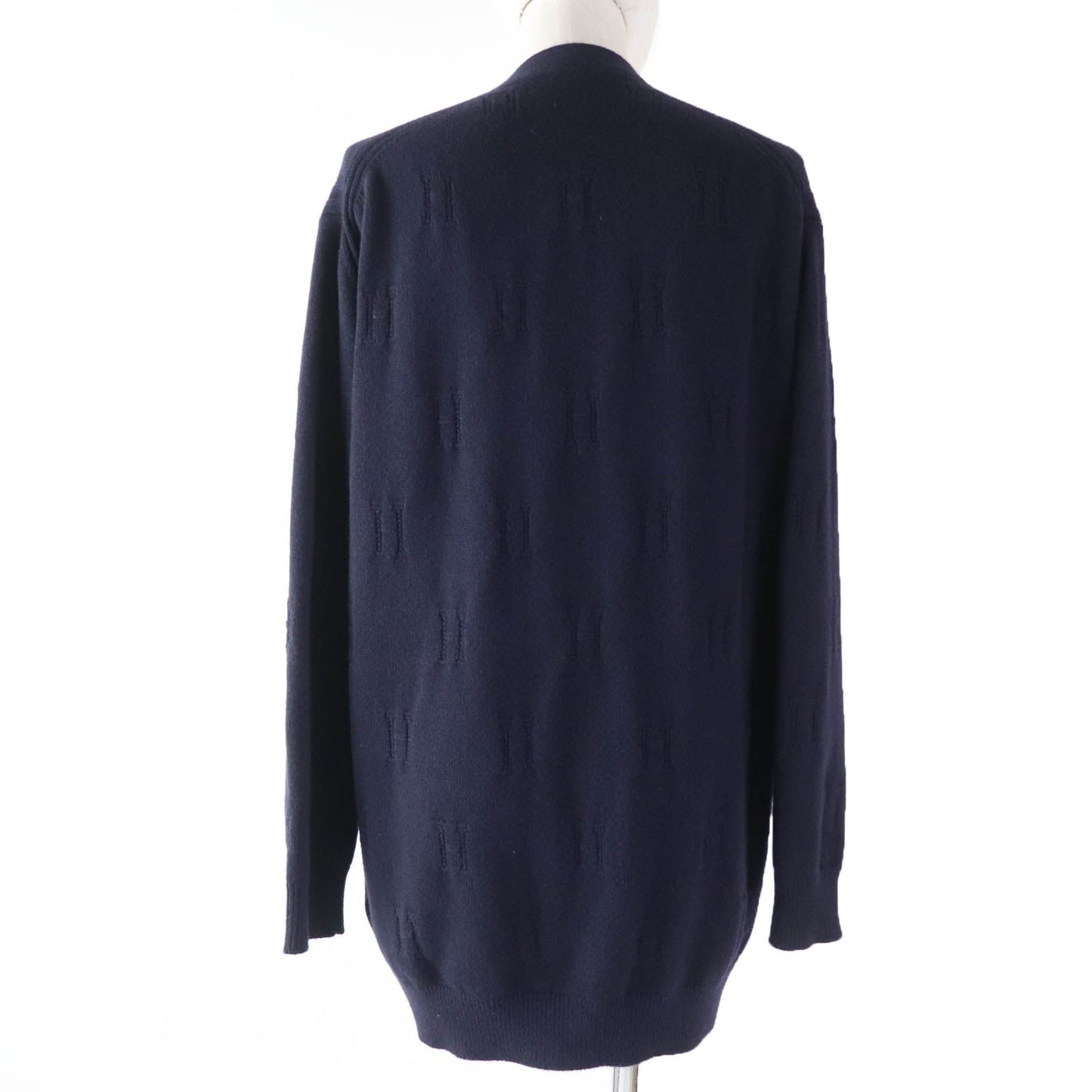 HERMES cardigan wool Navy 34