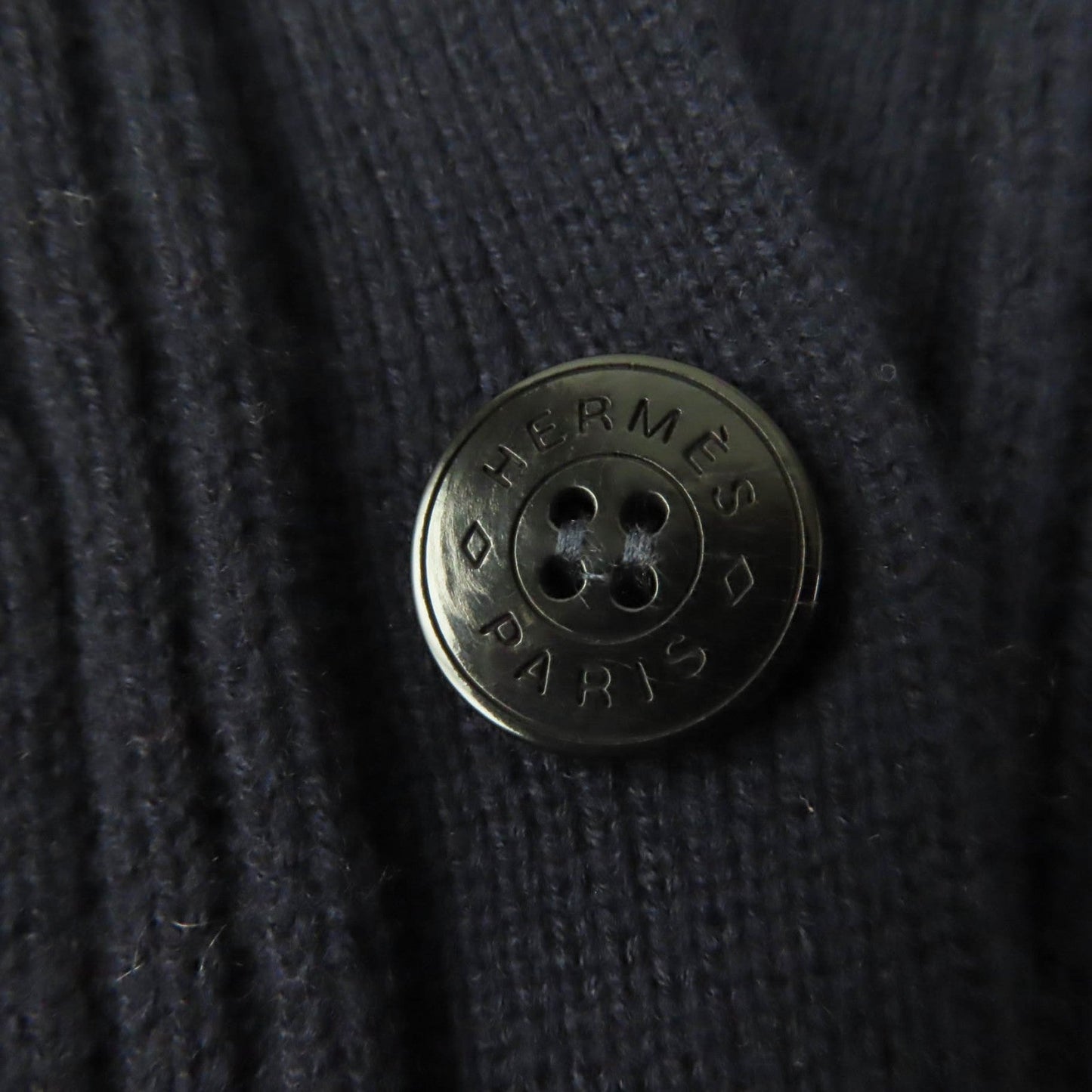 HERMES cardigan wool Navy 34