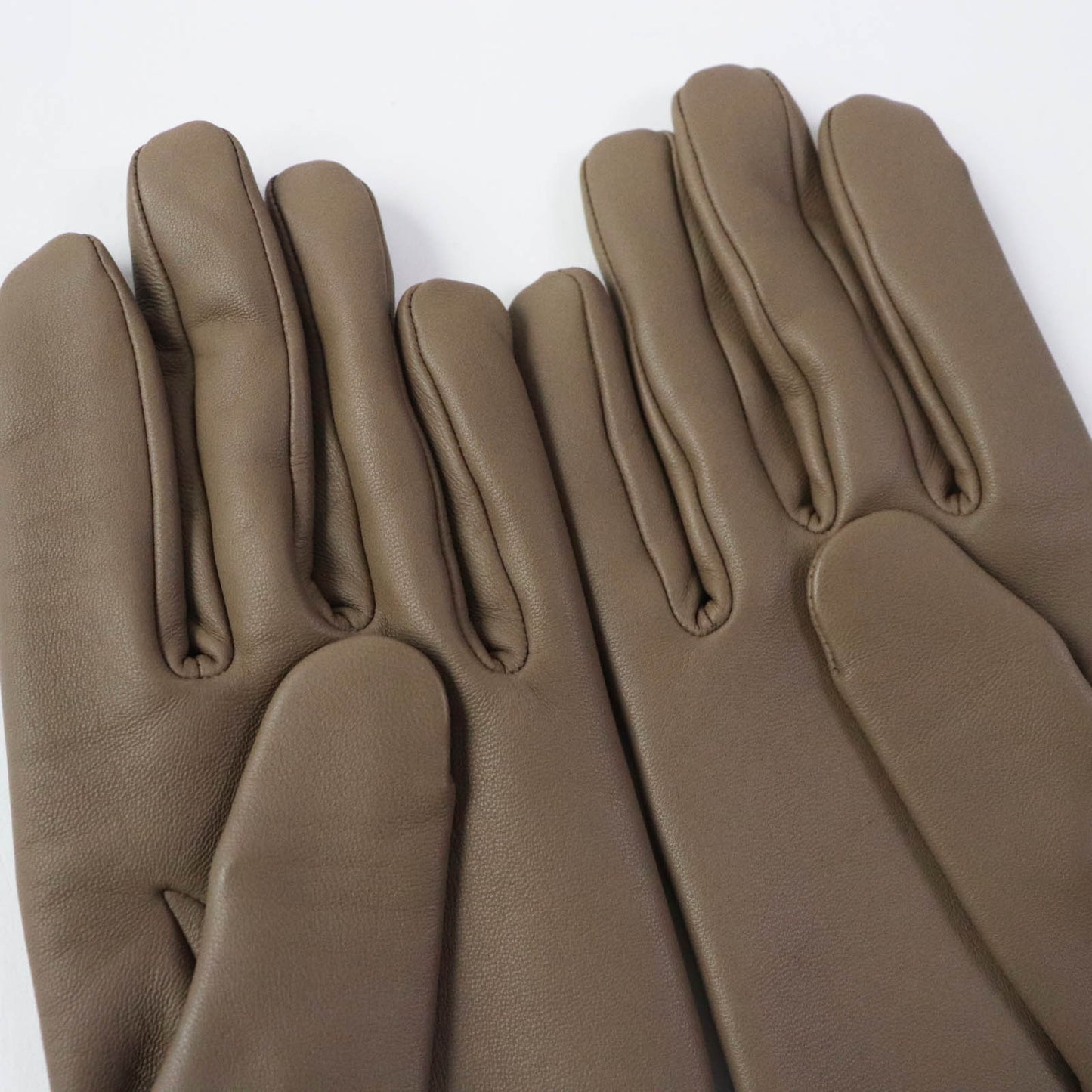 HERMES gloves Lamb leather Brown Gray Type Pink 6.5
