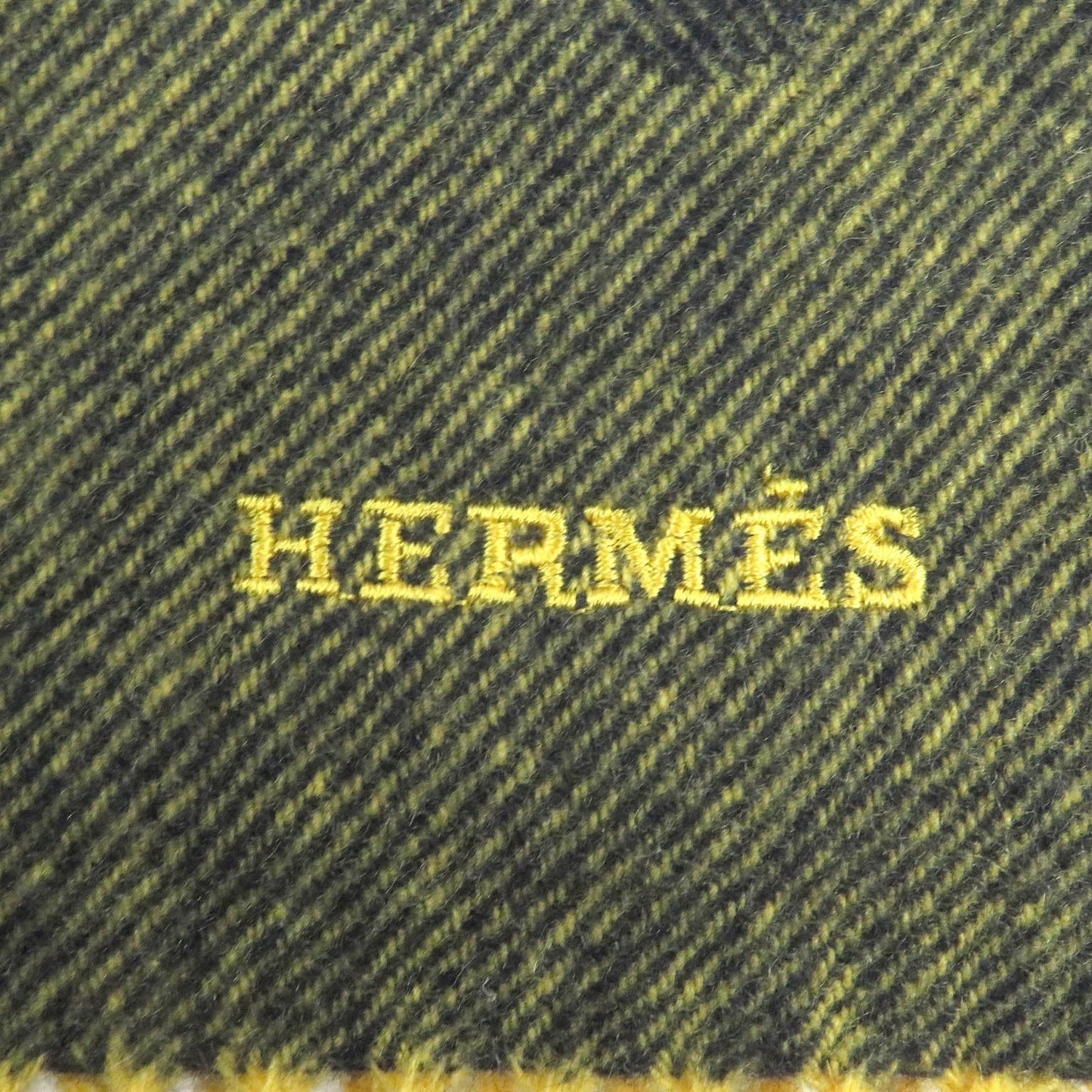 HERMES Scarf Main: 100% cashmere Yellow type mens Used