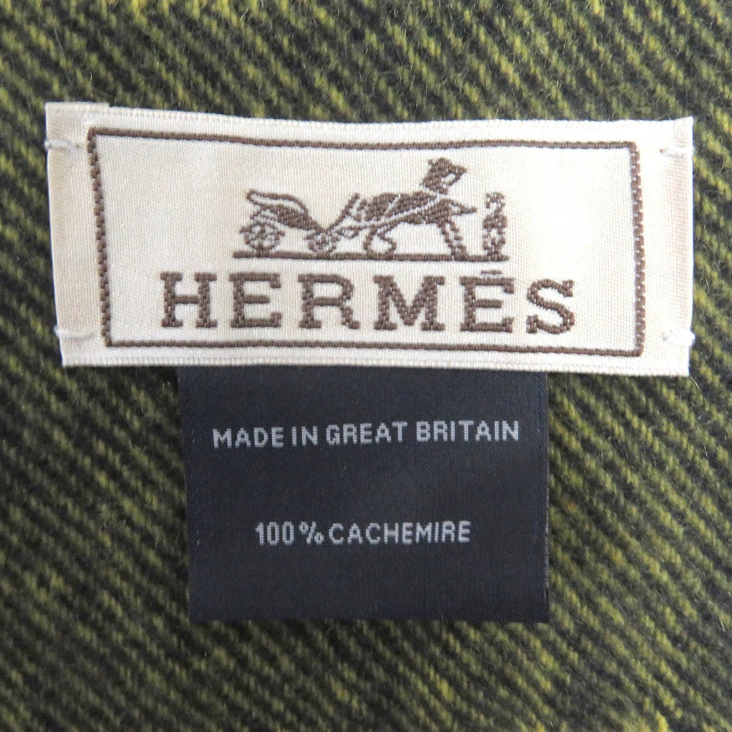 HERMES Scarf Main: 100% cashmere Yellow type mens Used
