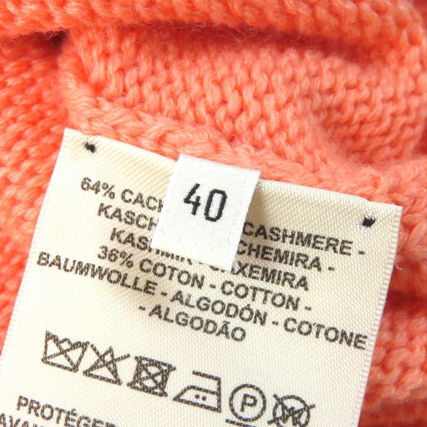 HERMES knit 3E2604D1 cashmere Salmon pink type 40
