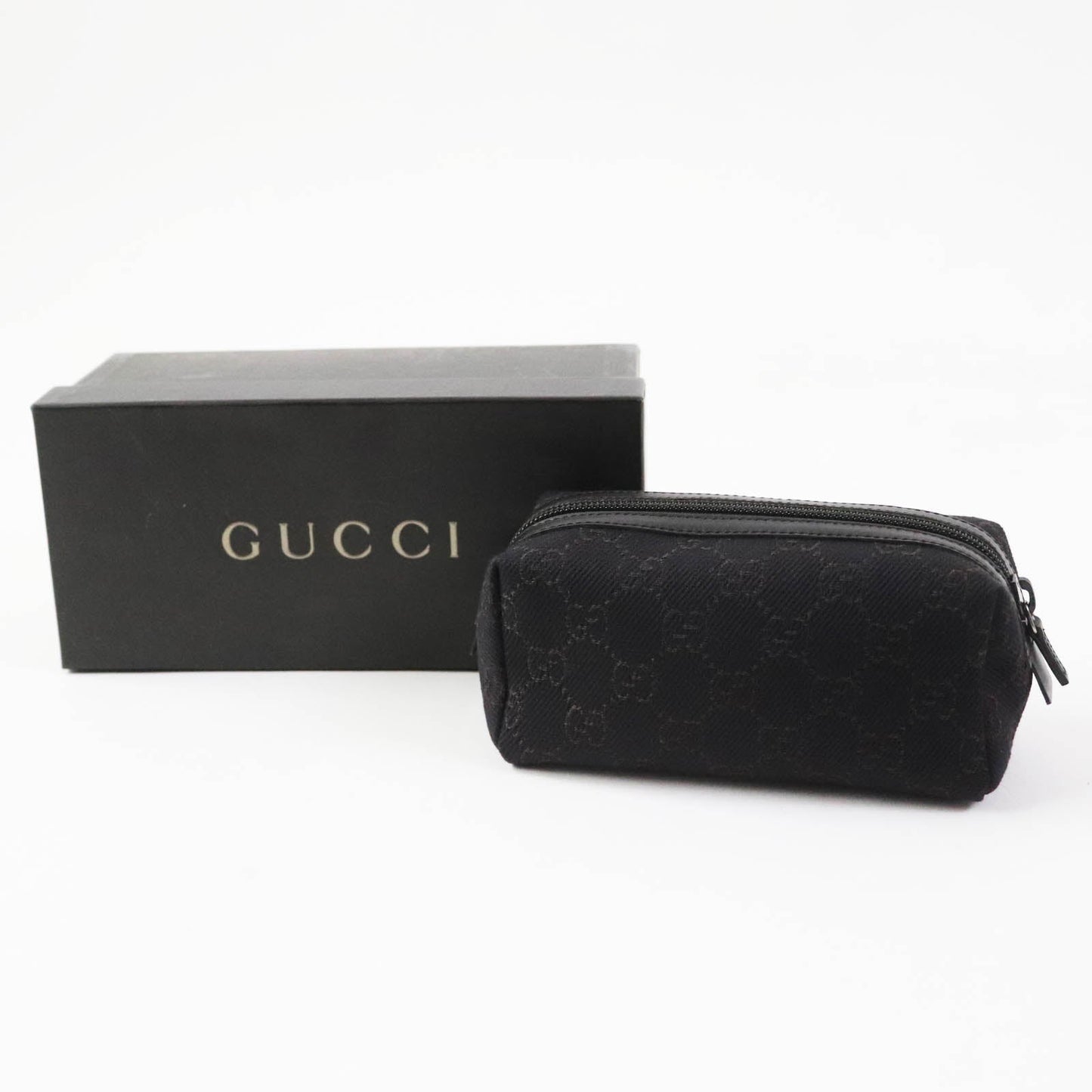 GUCCI Pouch 29596 canvas Dark brown black
