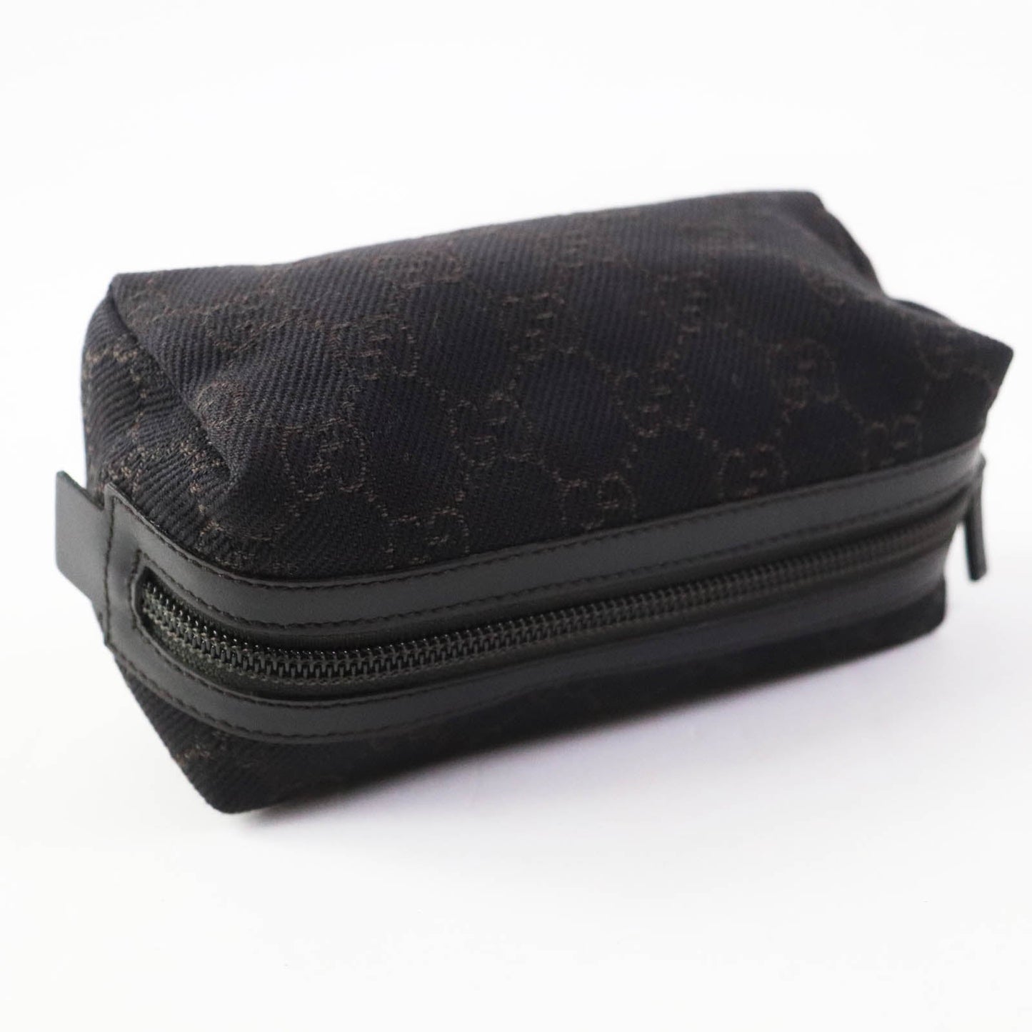 GUCCI Pouch 29596 canvas Dark brown black
