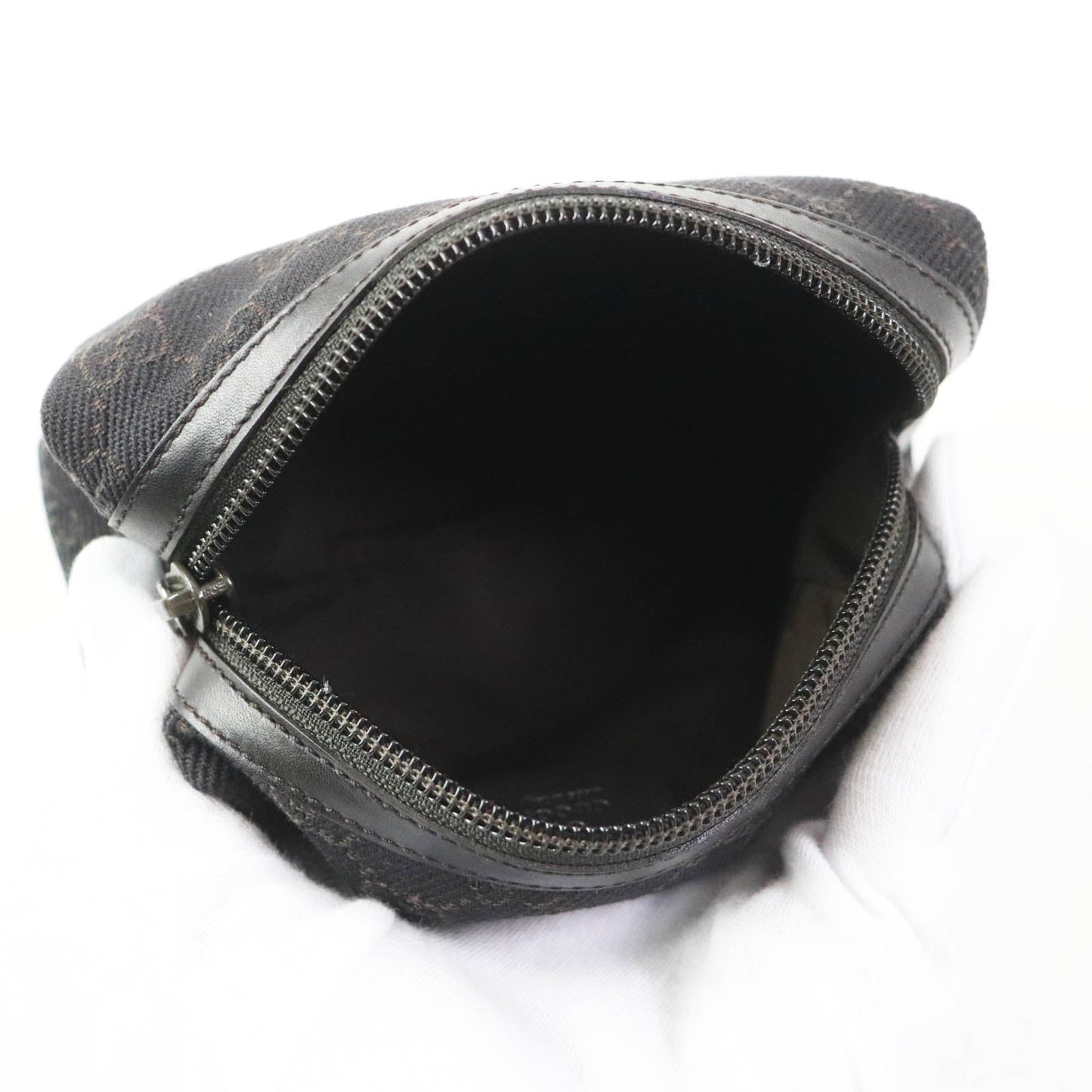 GUCCI Pouch 29596 canvas Dark brown black