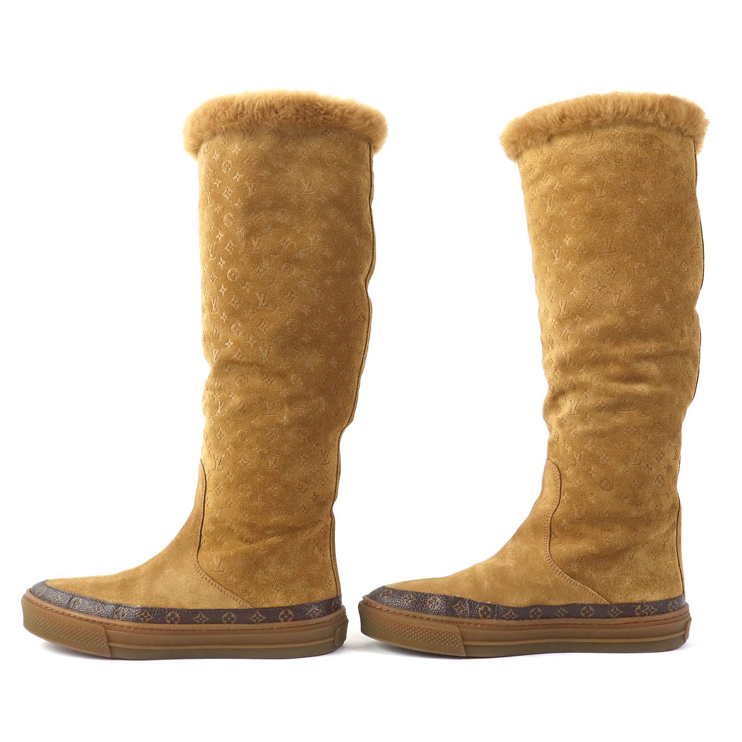 LOUIS VUITTON boots Mouton Camel Snowball line 36