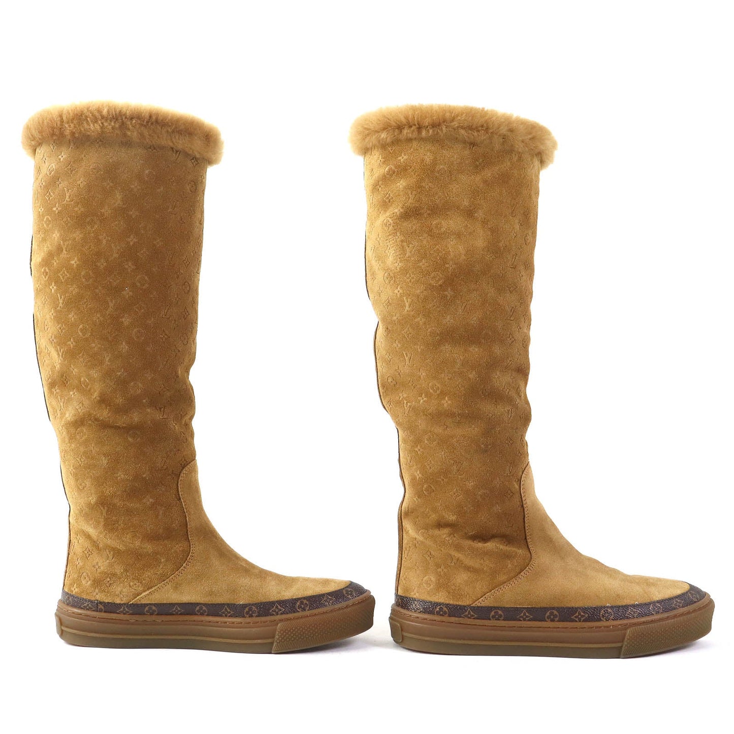 LOUIS VUITTON boots Mouton Camel Snowball line 36