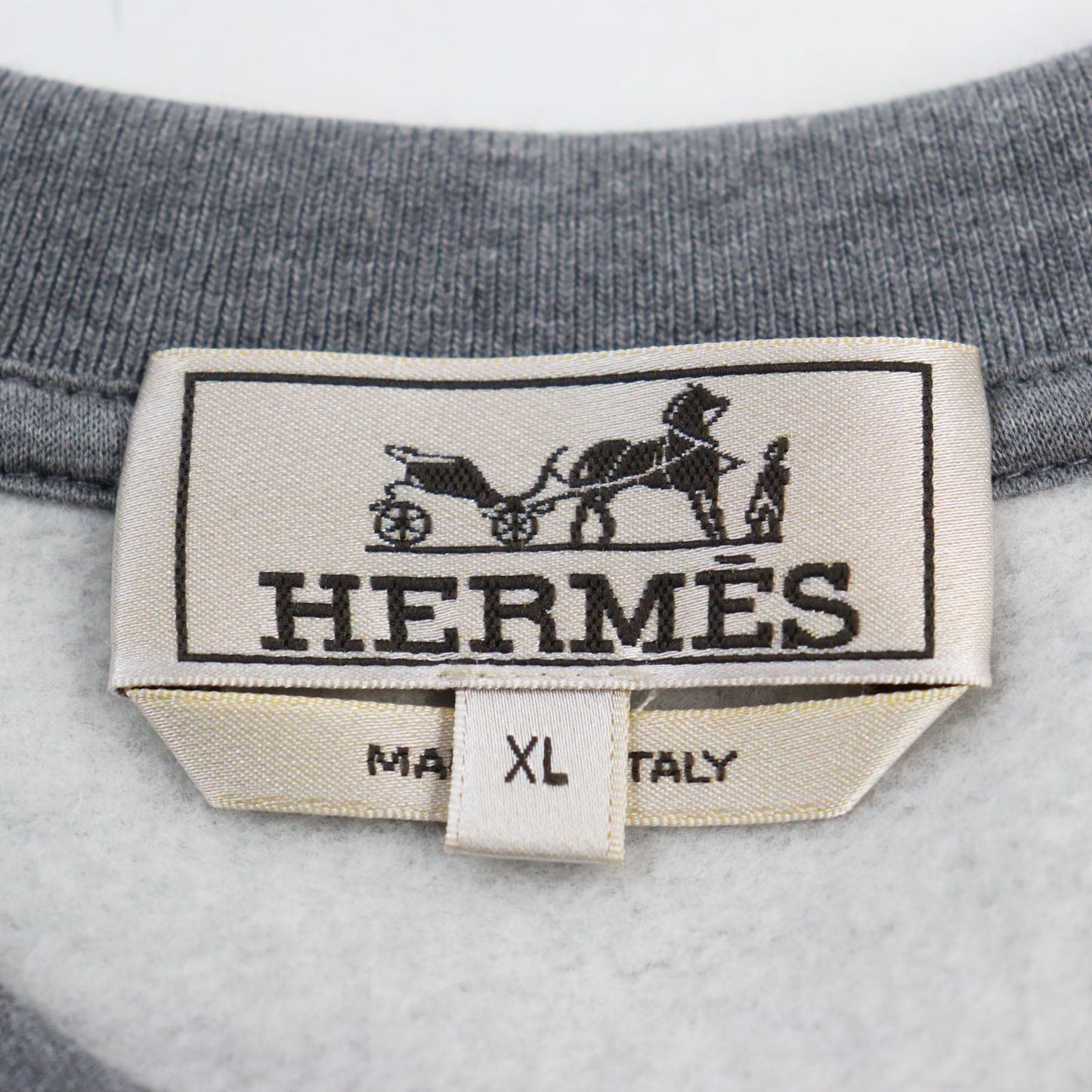 HERMES sweat cotton gray Run H XL