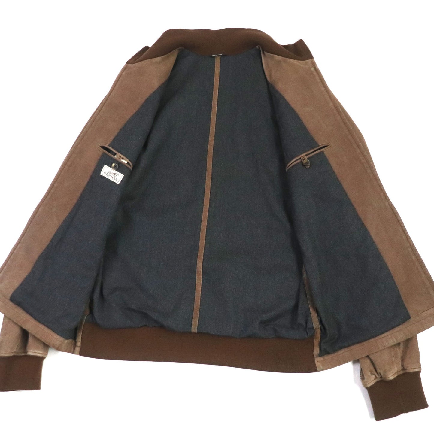 HERMES Blouson Lamb leather Brown 52