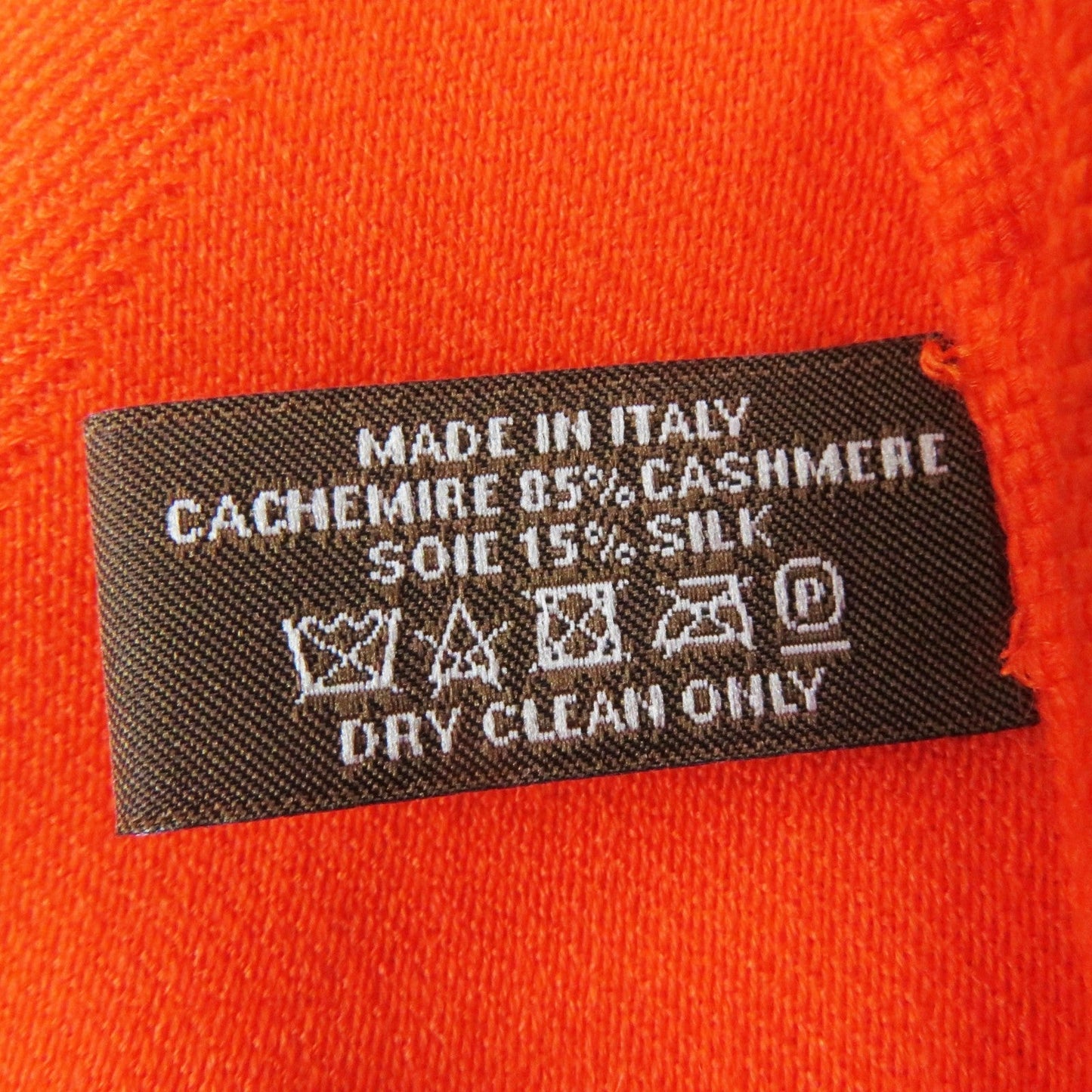 HERMES Stall Main: 85% cashmere, Main: 15% silk Orange Women Used