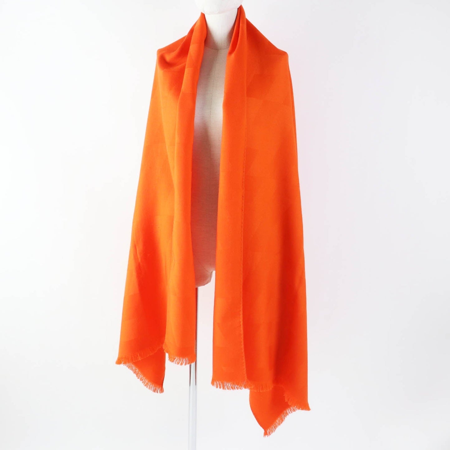 HERMES Stall Main: 85% cashmere, Main: 15% silk Orange Women Used