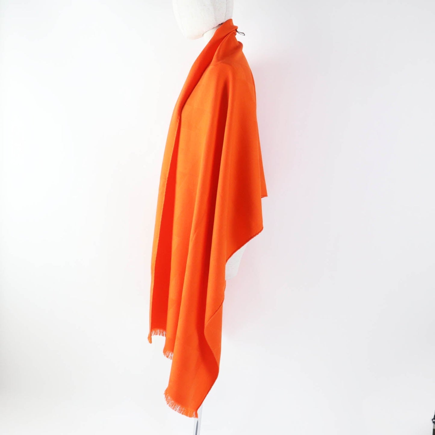 HERMES Stall Main: 85% cashmere, Main: 15% silk Orange Women Used