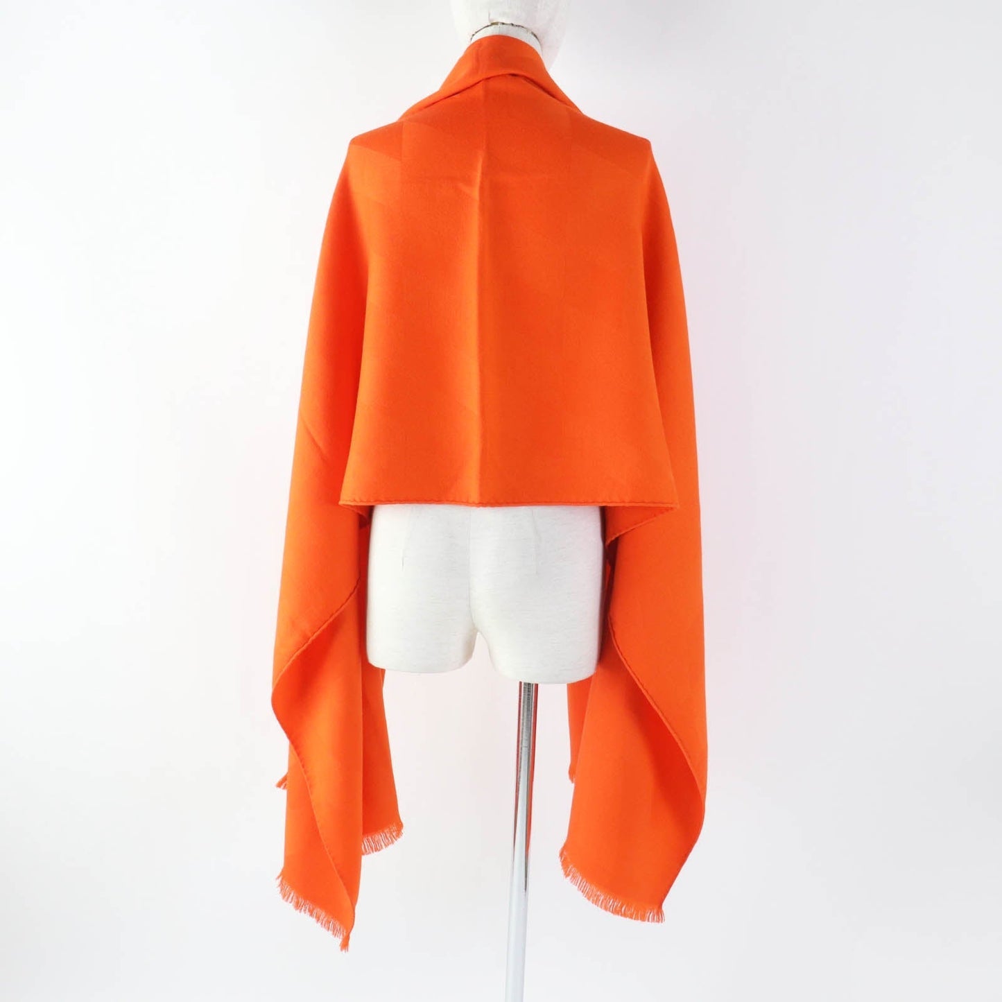 HERMES Stall Main: 85% cashmere, Main: 15% silk Orange Women Used